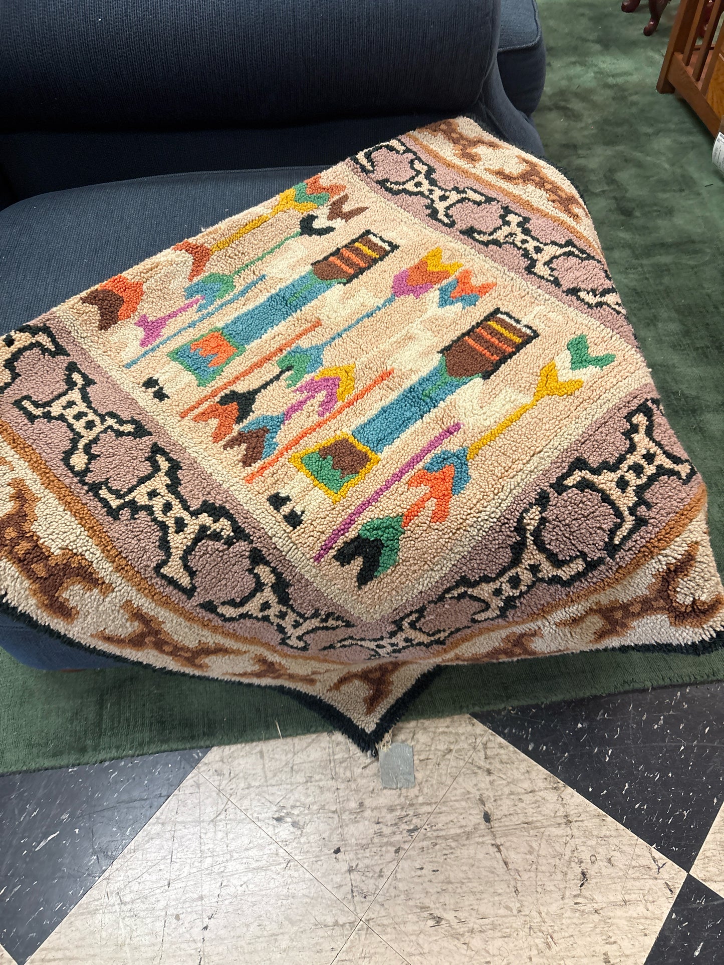Multi Color Navajo American Indian Prayer Rug (64x42)