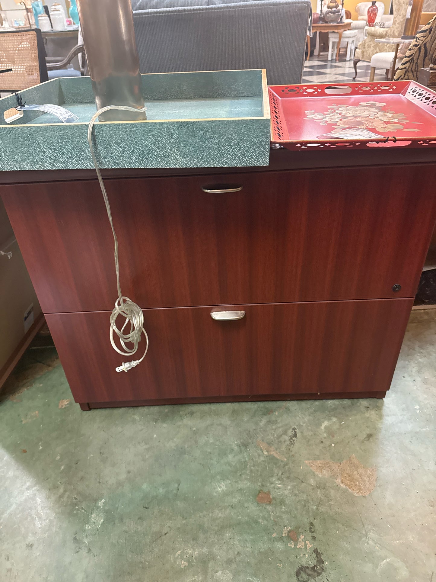 Brown 2-Drawer Lateral File Cabinet