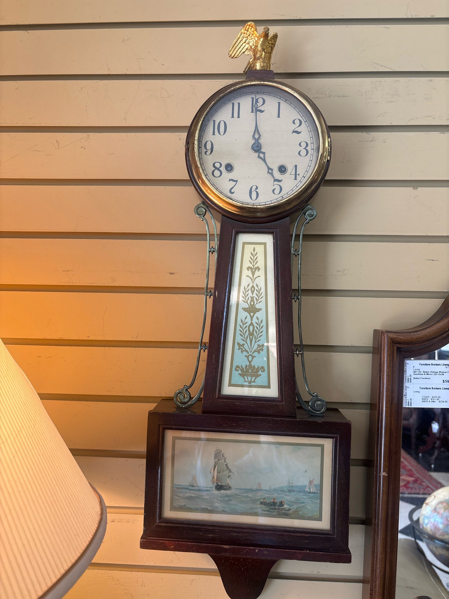 Antique Wind-Up Banjo Seth Thomas Clock (Clock Needs to be Wound Every 8 Days)