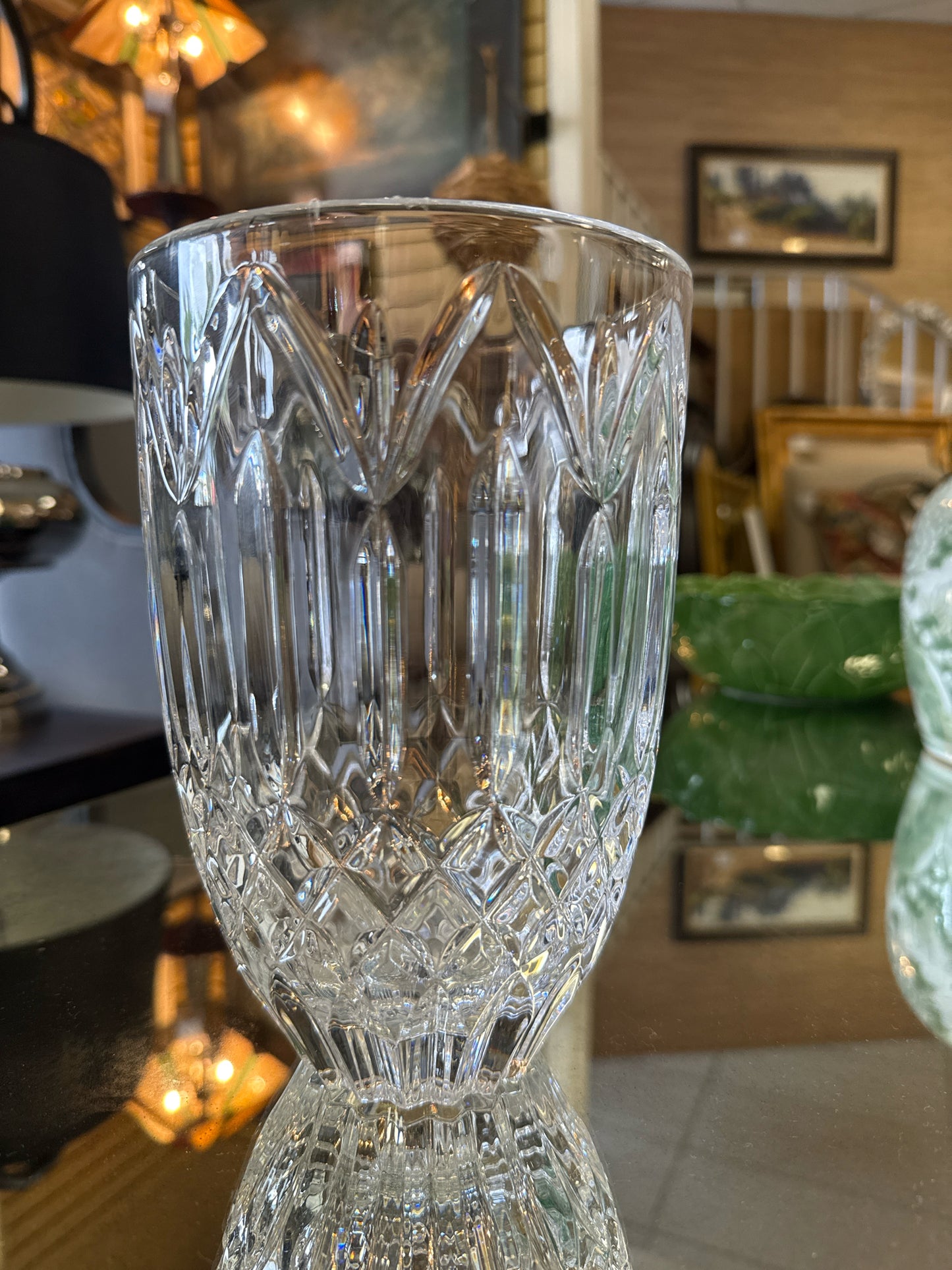 Waterford Lismore Lead Crystal Centerpiece Vase 8"