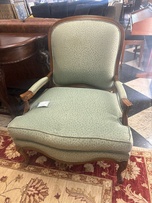 Bergere Chair w/ Teal Upholstery