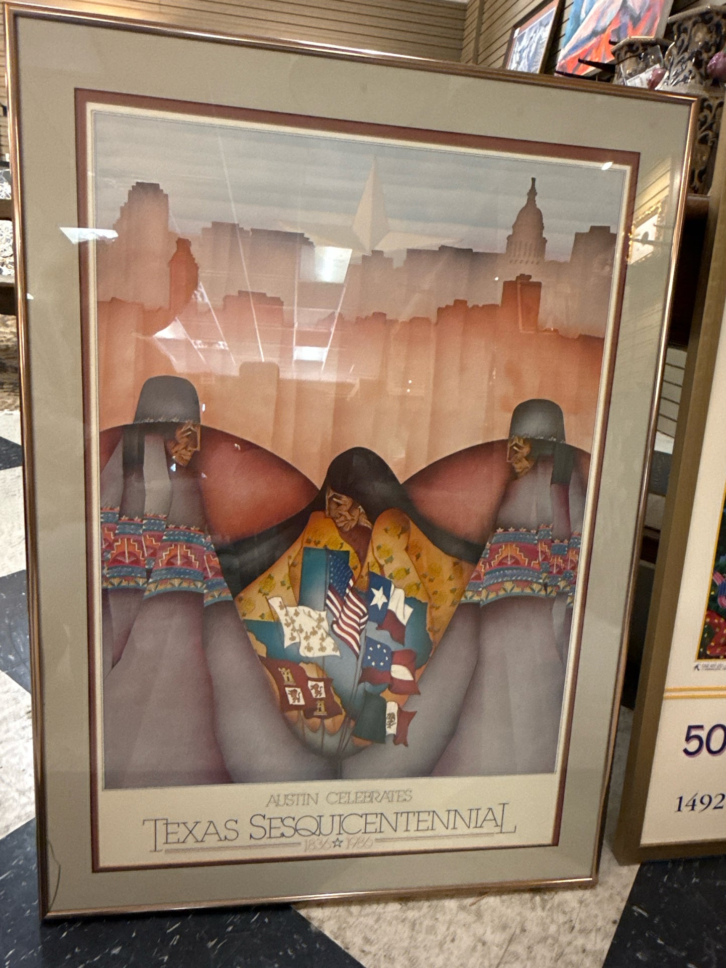 "Texas Sequential" Print by Amado Pena in Rose Gold Frame (24x33)