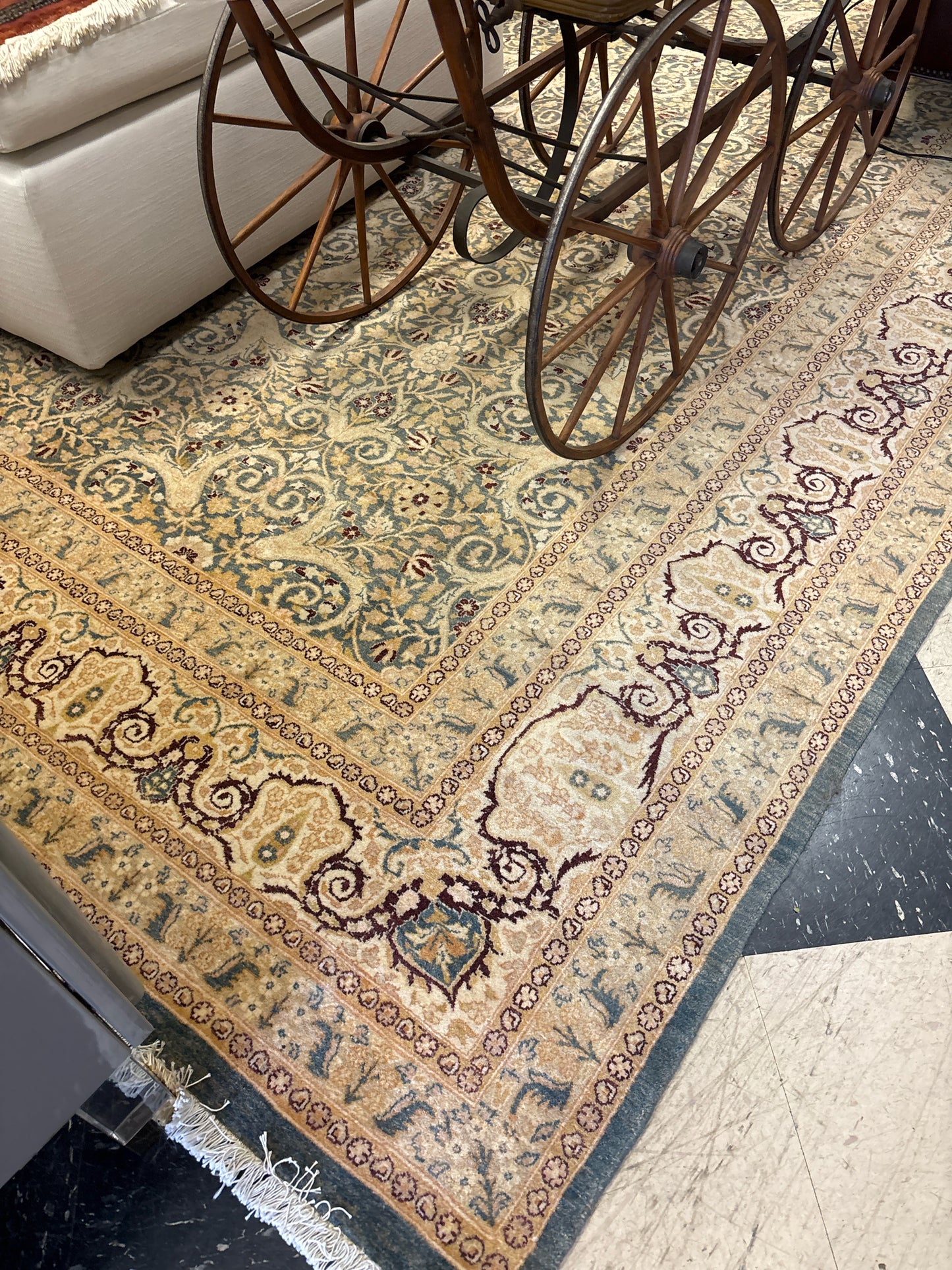 Pakistani Rug- Blue and Grey High knot Count ( 8x10)