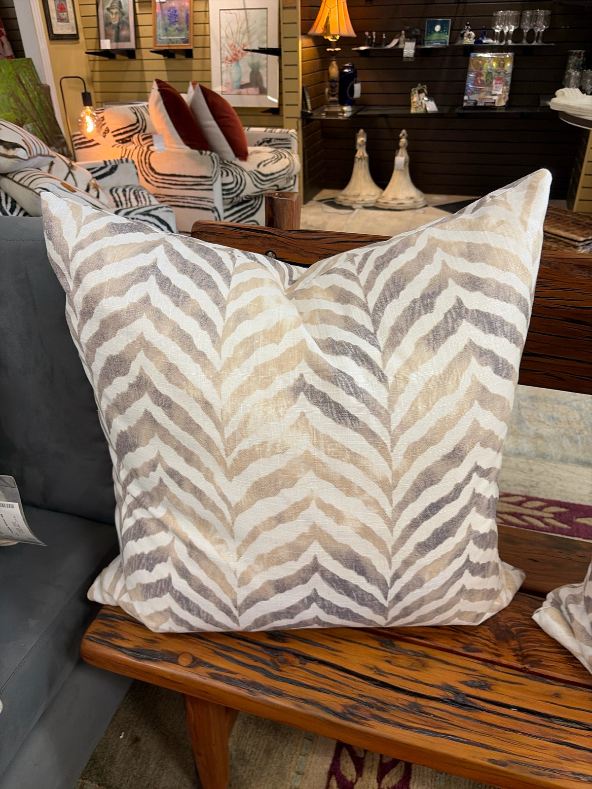 Custom Down Filled White/Brown Leopard Print Pillow