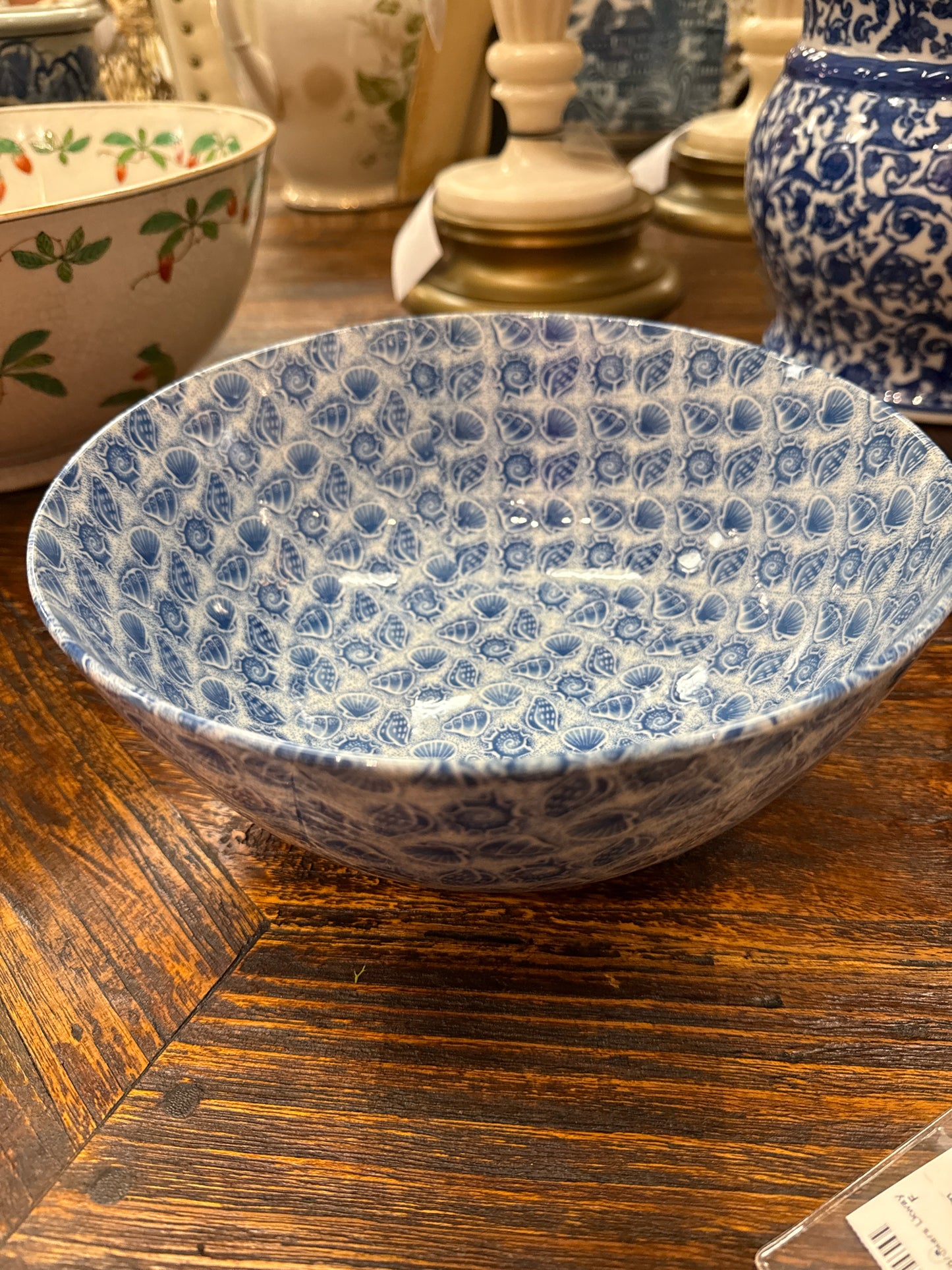 Vintage Blue & White Seashell Bowl