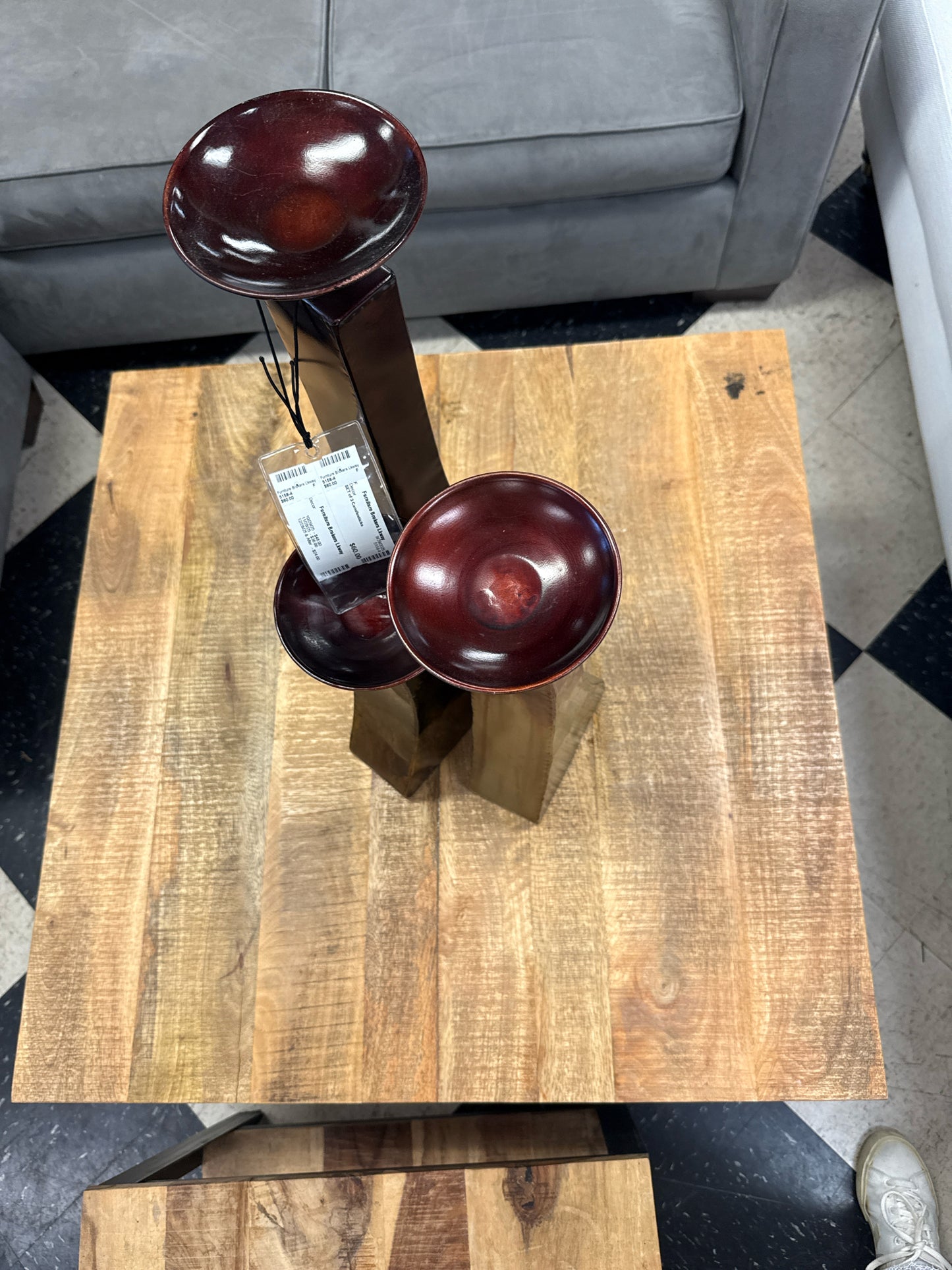 Wrought Iron Coffee Table W/Wood Top (33x33)
