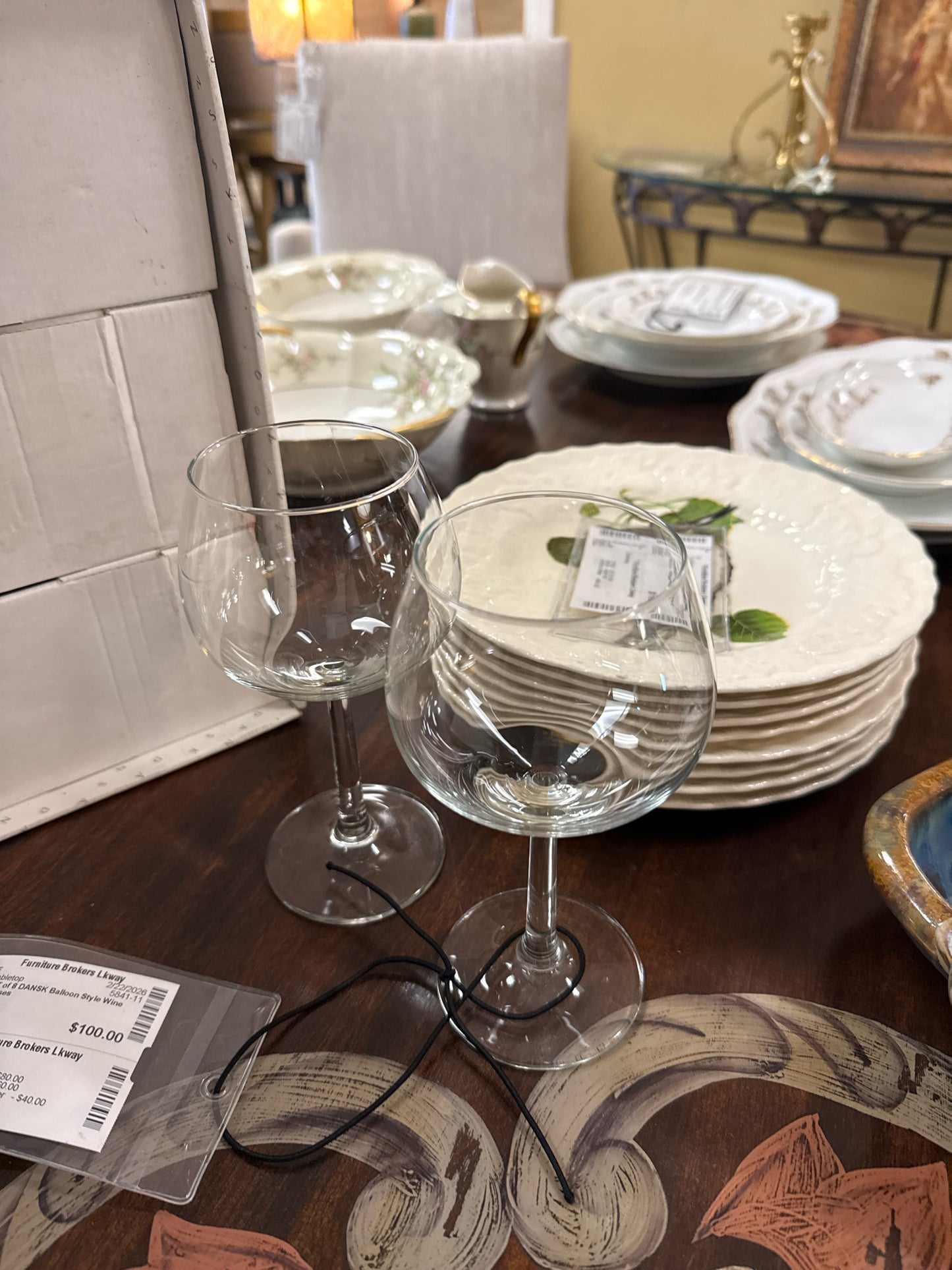 SET of 8 DANSK Balloon Style Wine Glasses