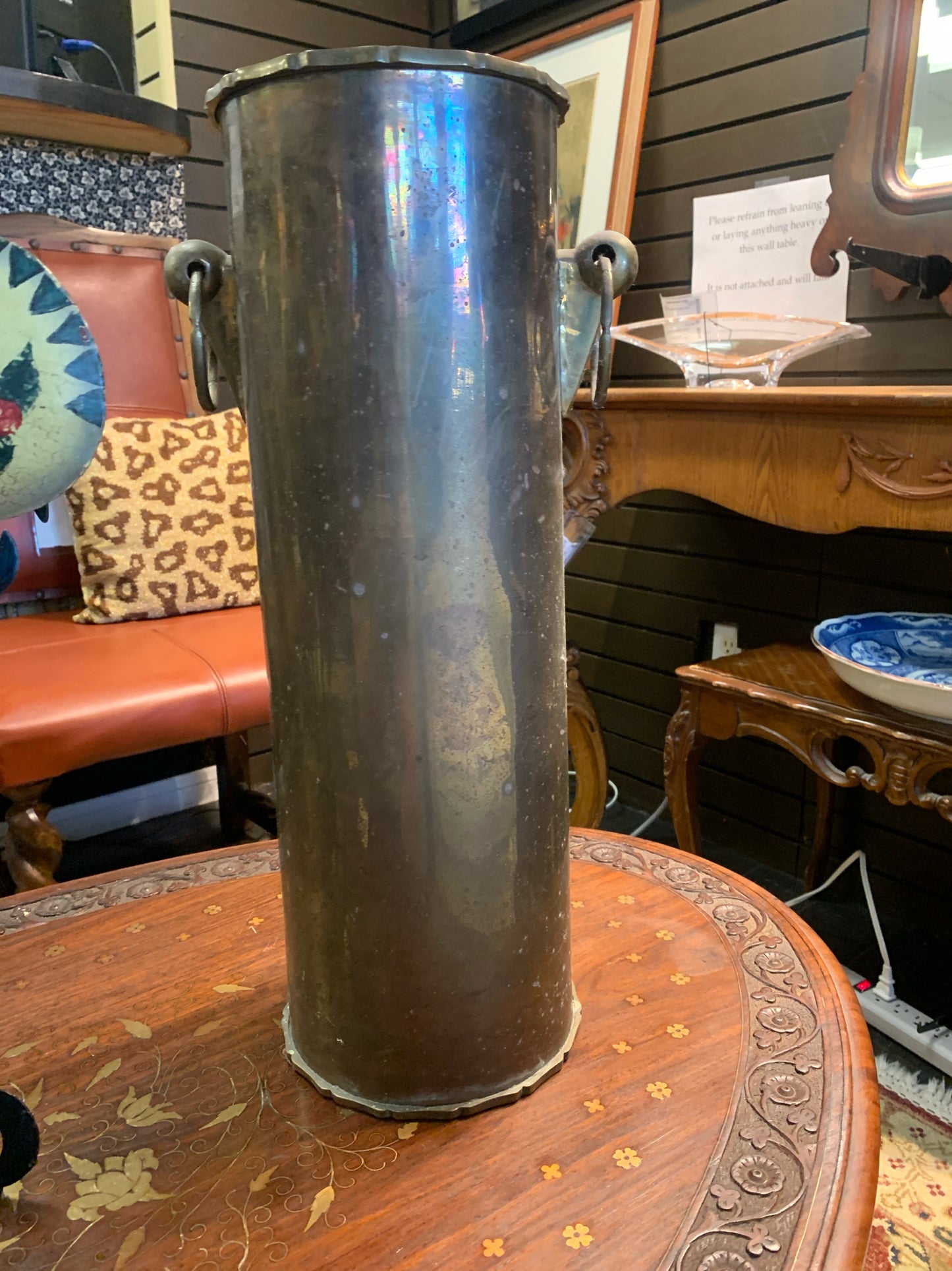 Vintage Brass Umbrella Stand w/ Handles