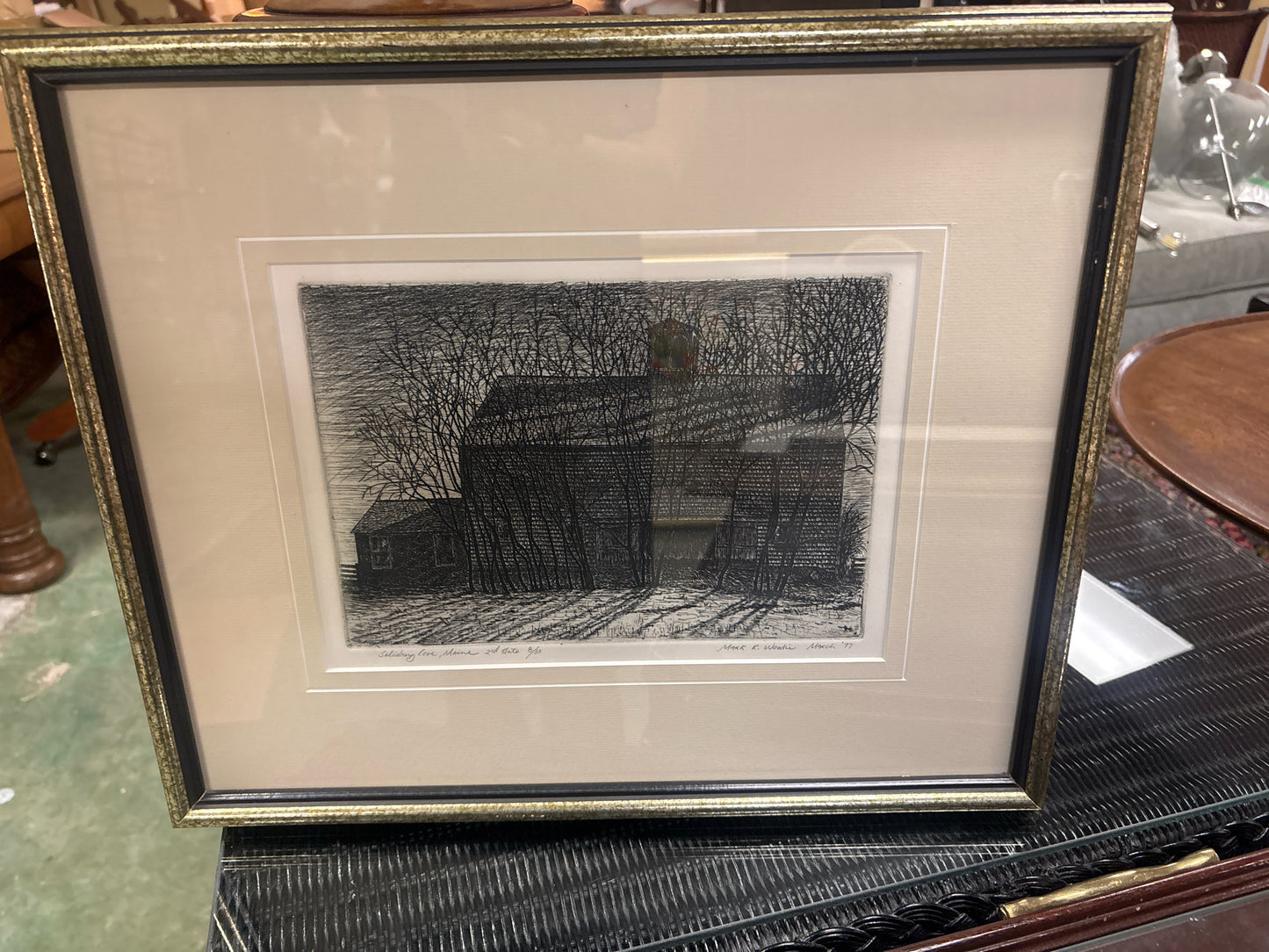 Signed & Numbered Mark Woodie Lithograph "Salisbury Cove-Maine"