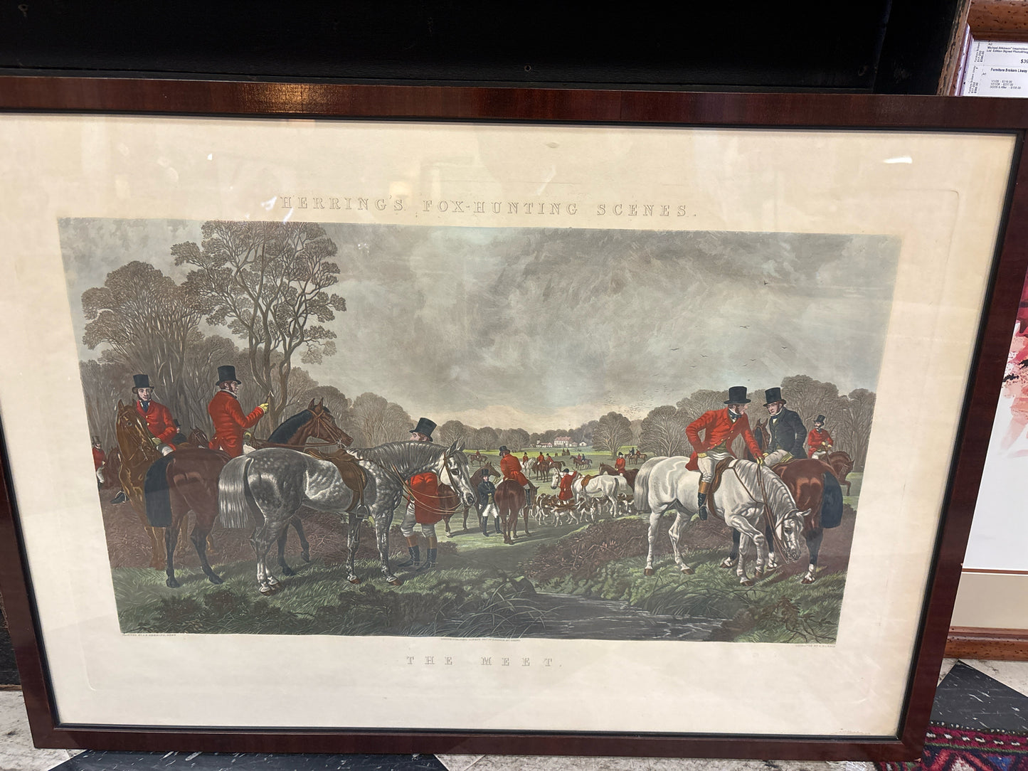 Herring's Fox Hunting Scenes "The Meet" Plate (39 1/2x29)