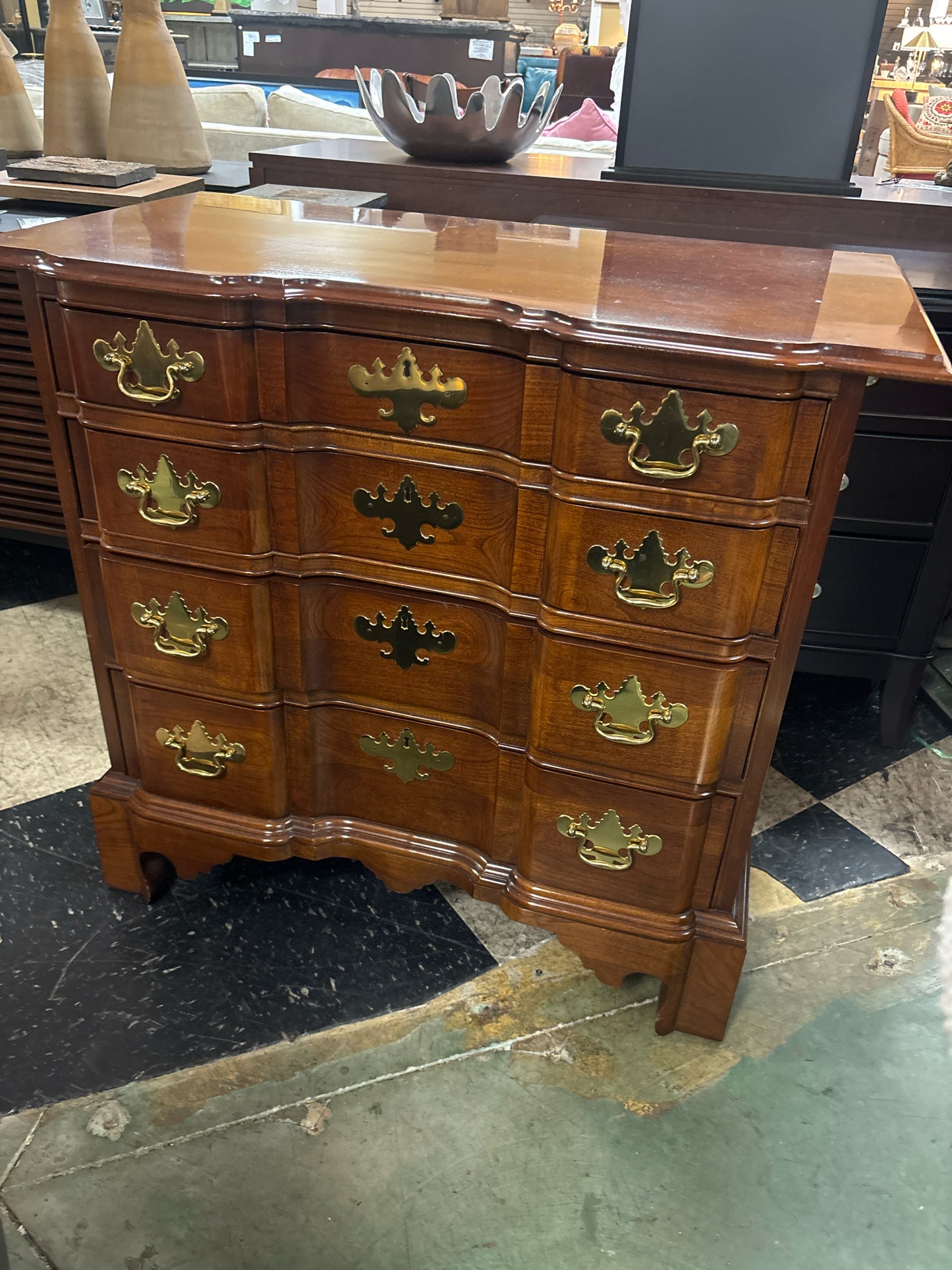 Council Ornate 4-Drawer Chest w/Gold Hardware