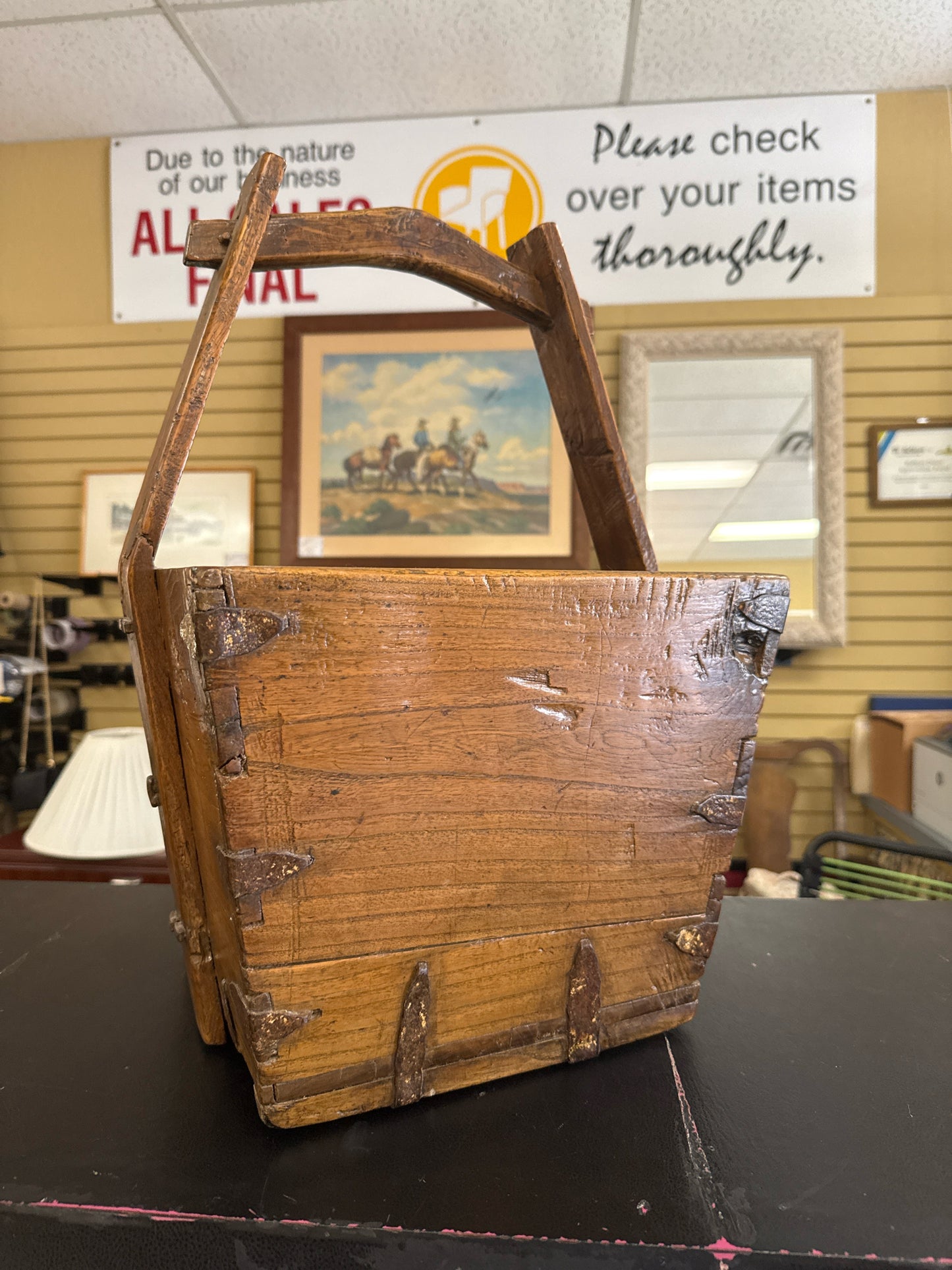 Chinese Wood Bucket w/High Swing Handle