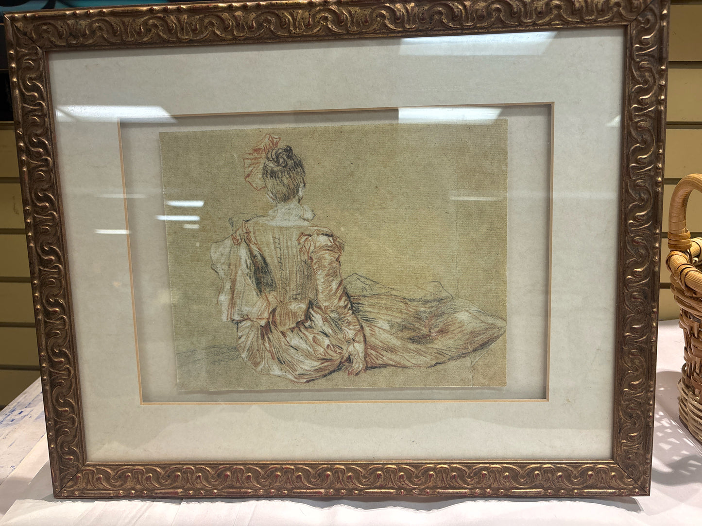 PRINT - Michelangelo "Sketch of a Seated Woman" 16x19