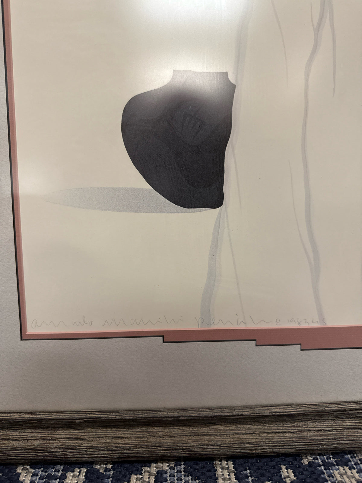 "L Pinto Taos" Original Signed & Dated 1983 Lithograph by Amado Pena w/Gray Wood