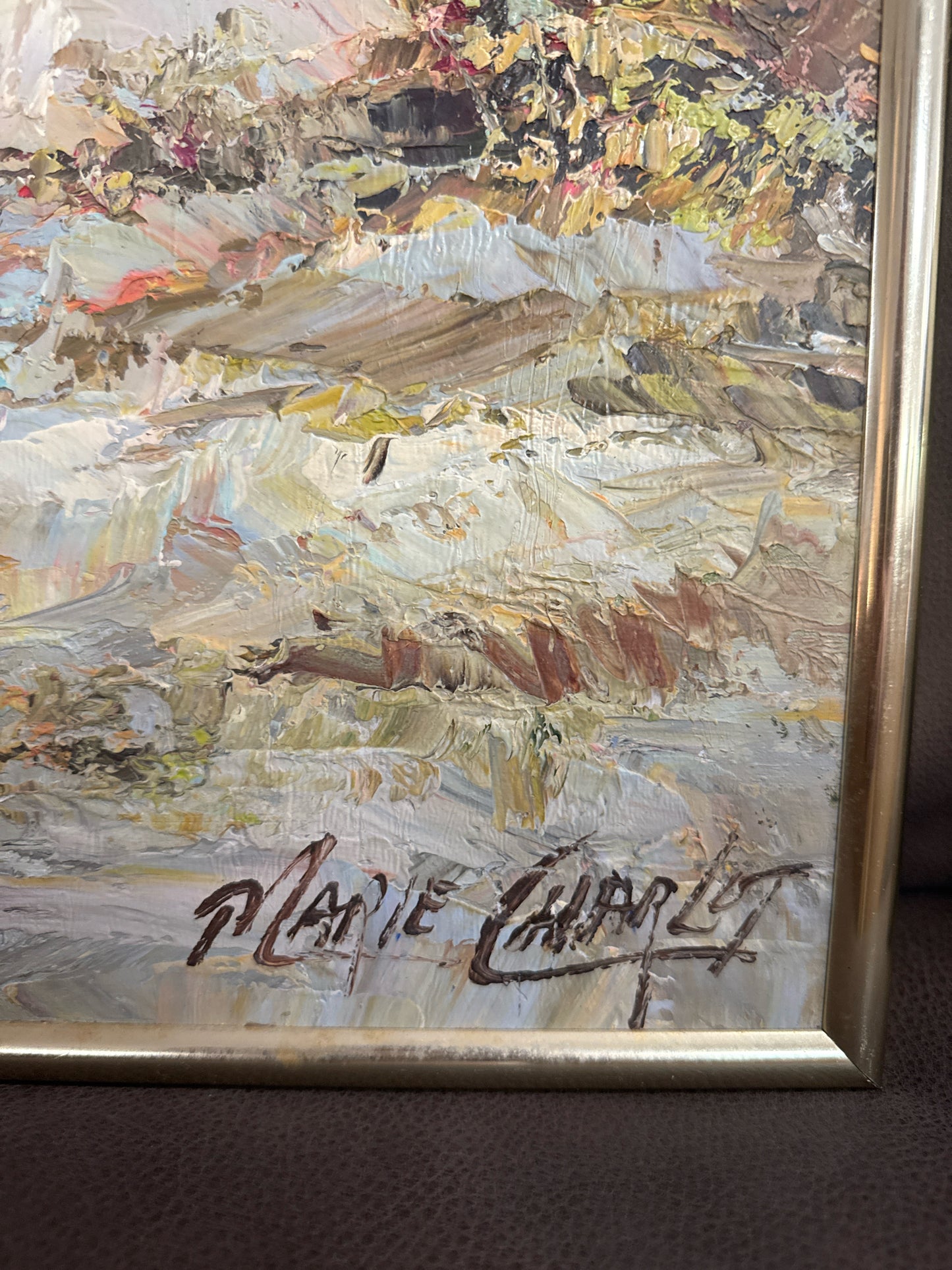 Original Oil Ladies at Beach By French Impressionist Marie Charlot (3 pieces)