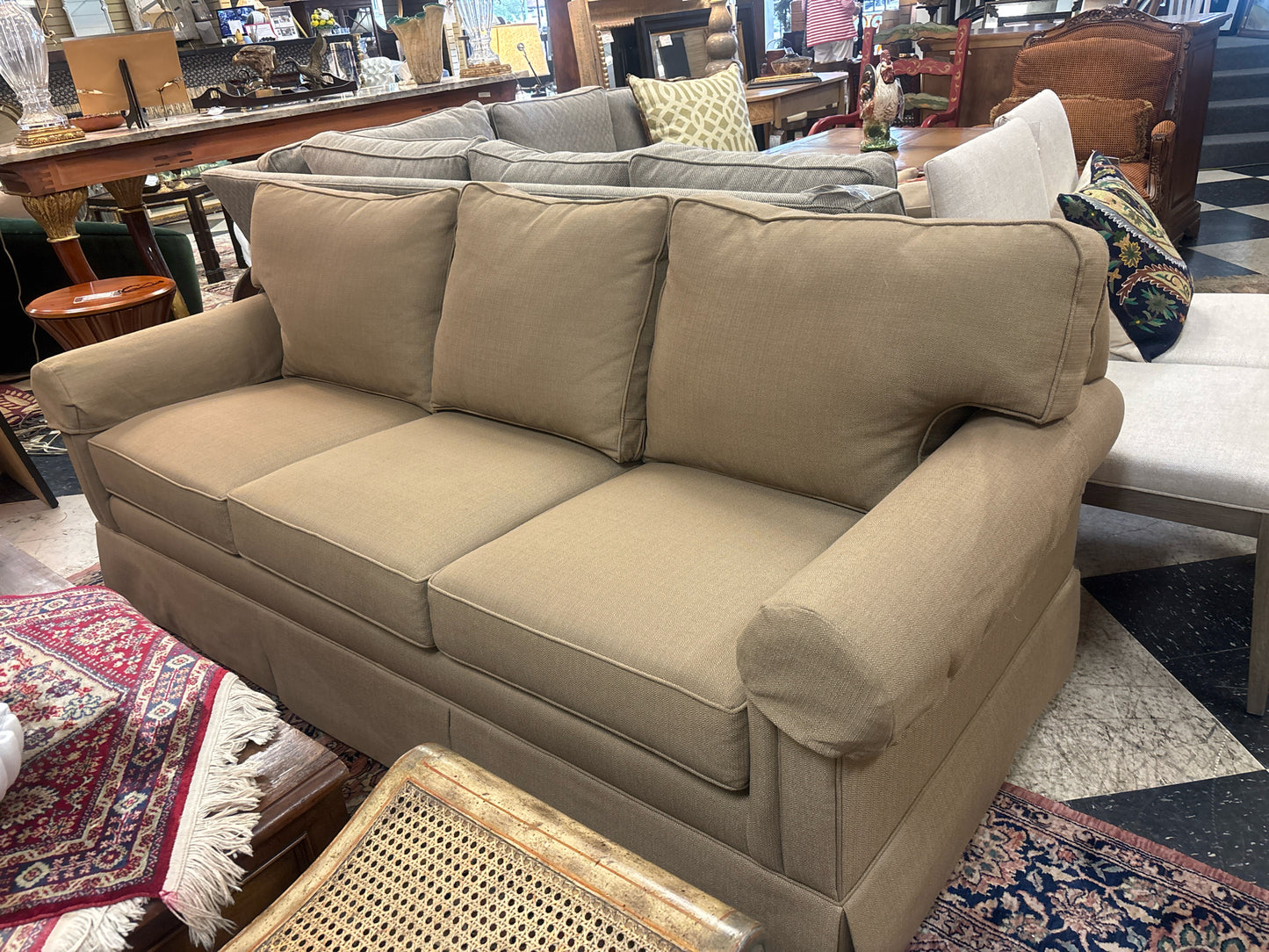 Ethan Allen 3 Cushion Beige Sofa