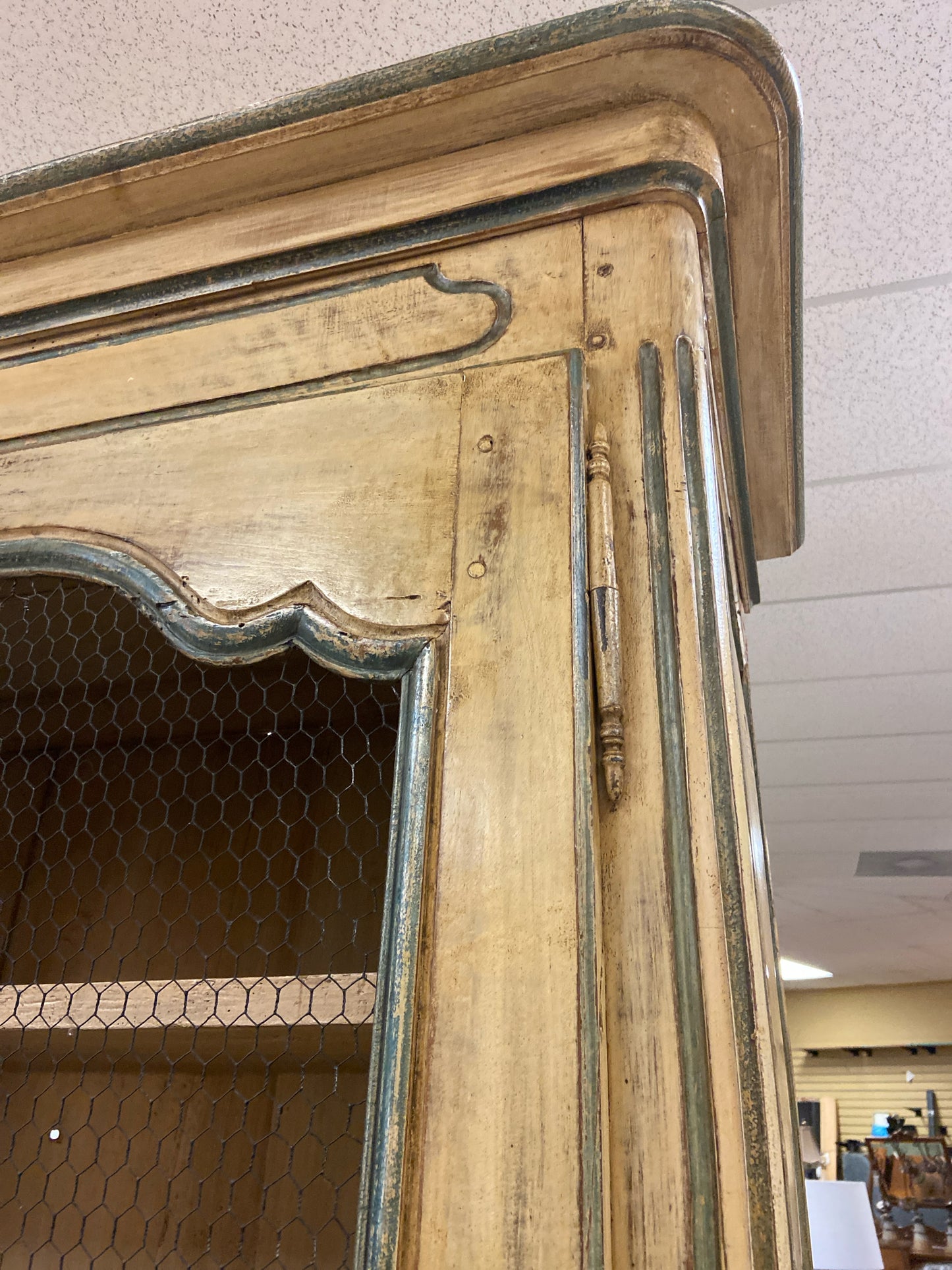Painted Bookcase/Cabinet - Louis XV Moldings from Provence Region (58.5"W x 23"