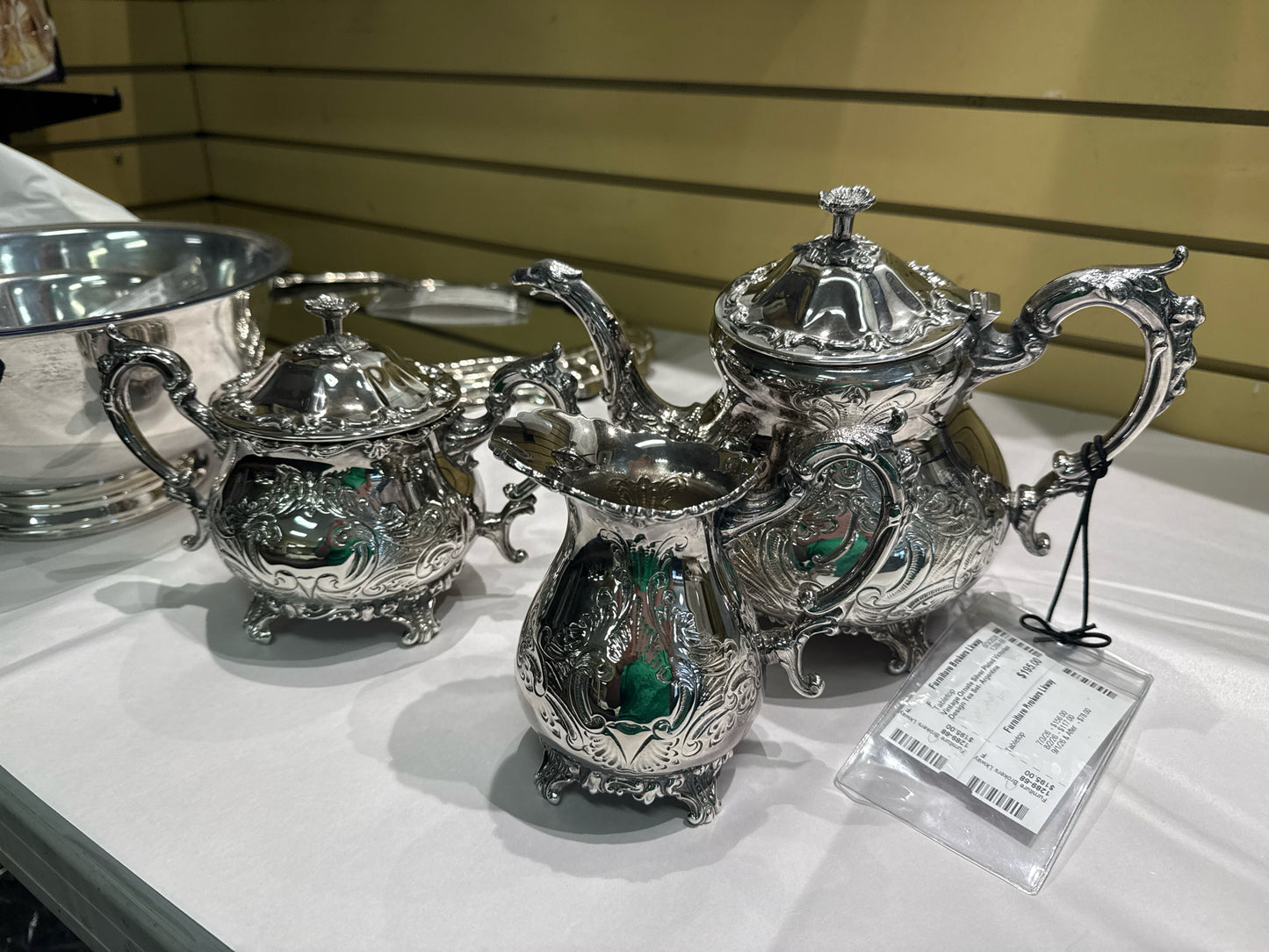 Vintage Ornate Silver Plated Victorian Design Tea Set- Argentina