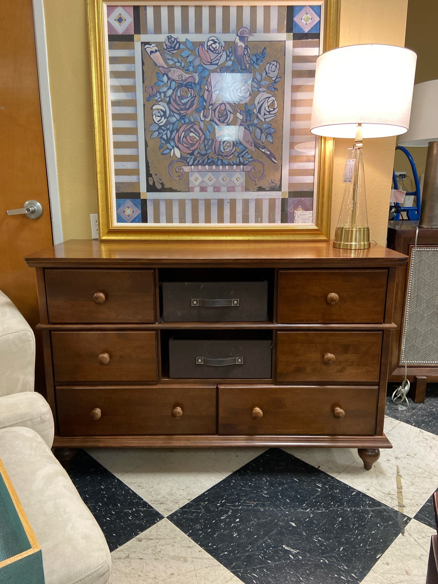 Dark Walnut Dresser (54"X20.5"X35"T)