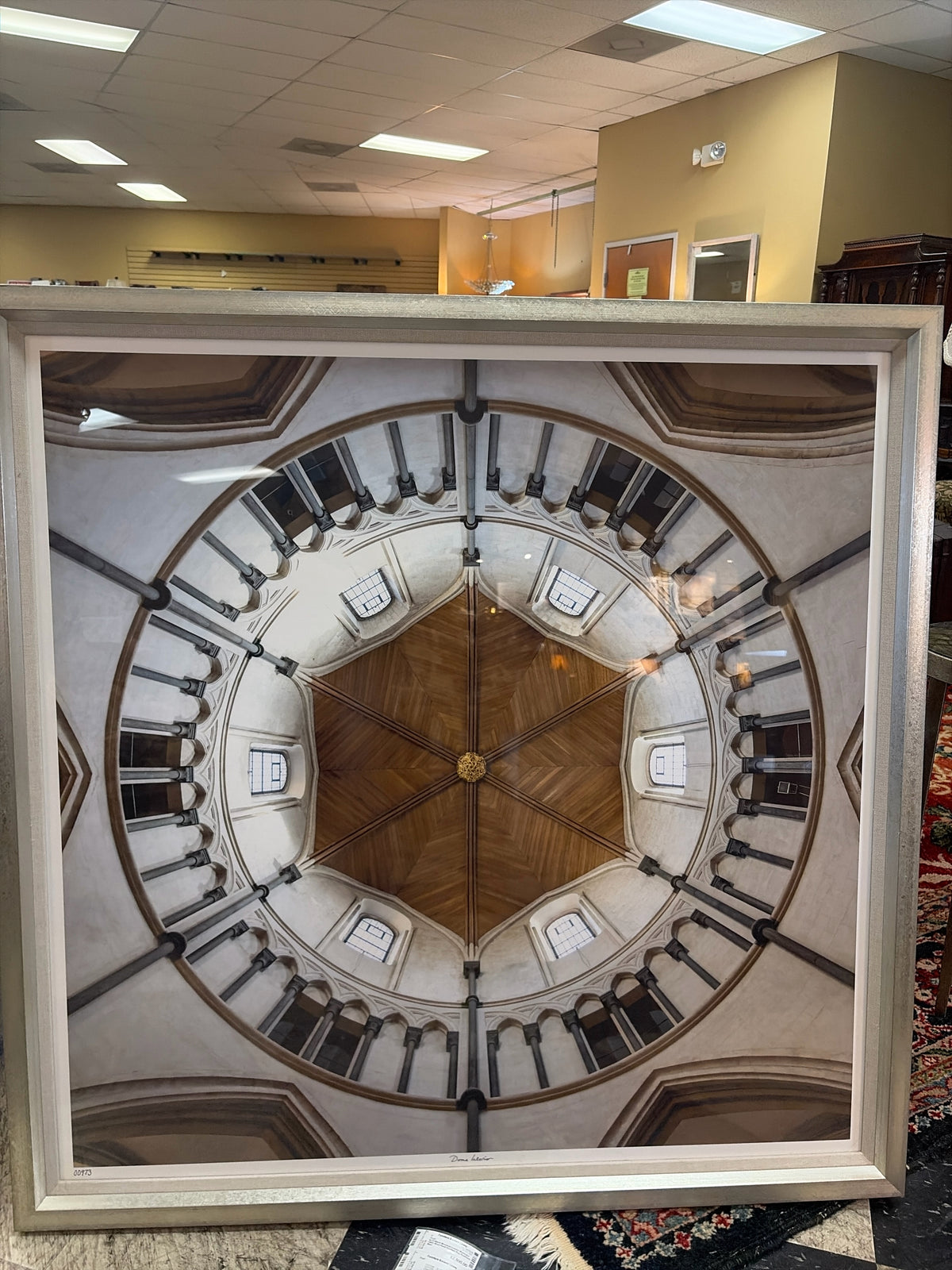 Cathedral Ceiling Framed Art (43" X 43") "Dome Interior" w/Silver Frame