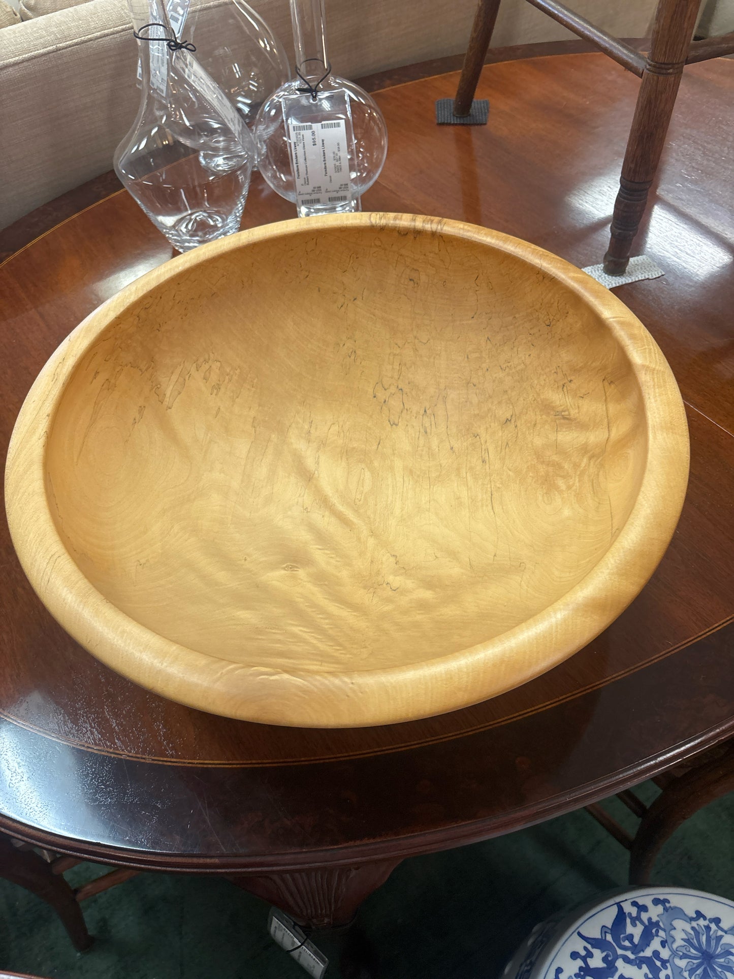 Signed Maple Wood 20" Bowl