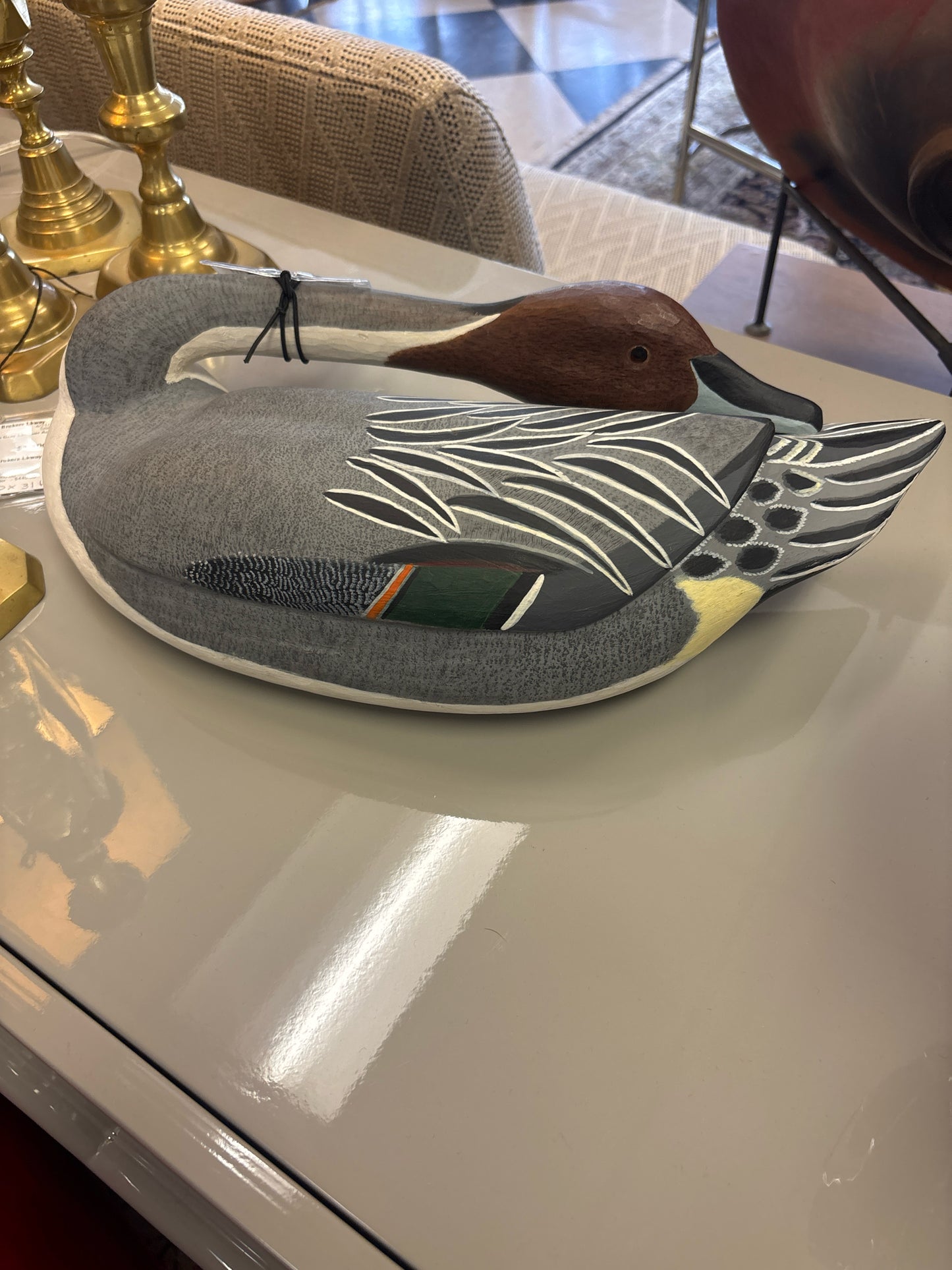 Handcarved Decoy Duck Pintail Drake By Laurent E. Verdin( Signed & #)