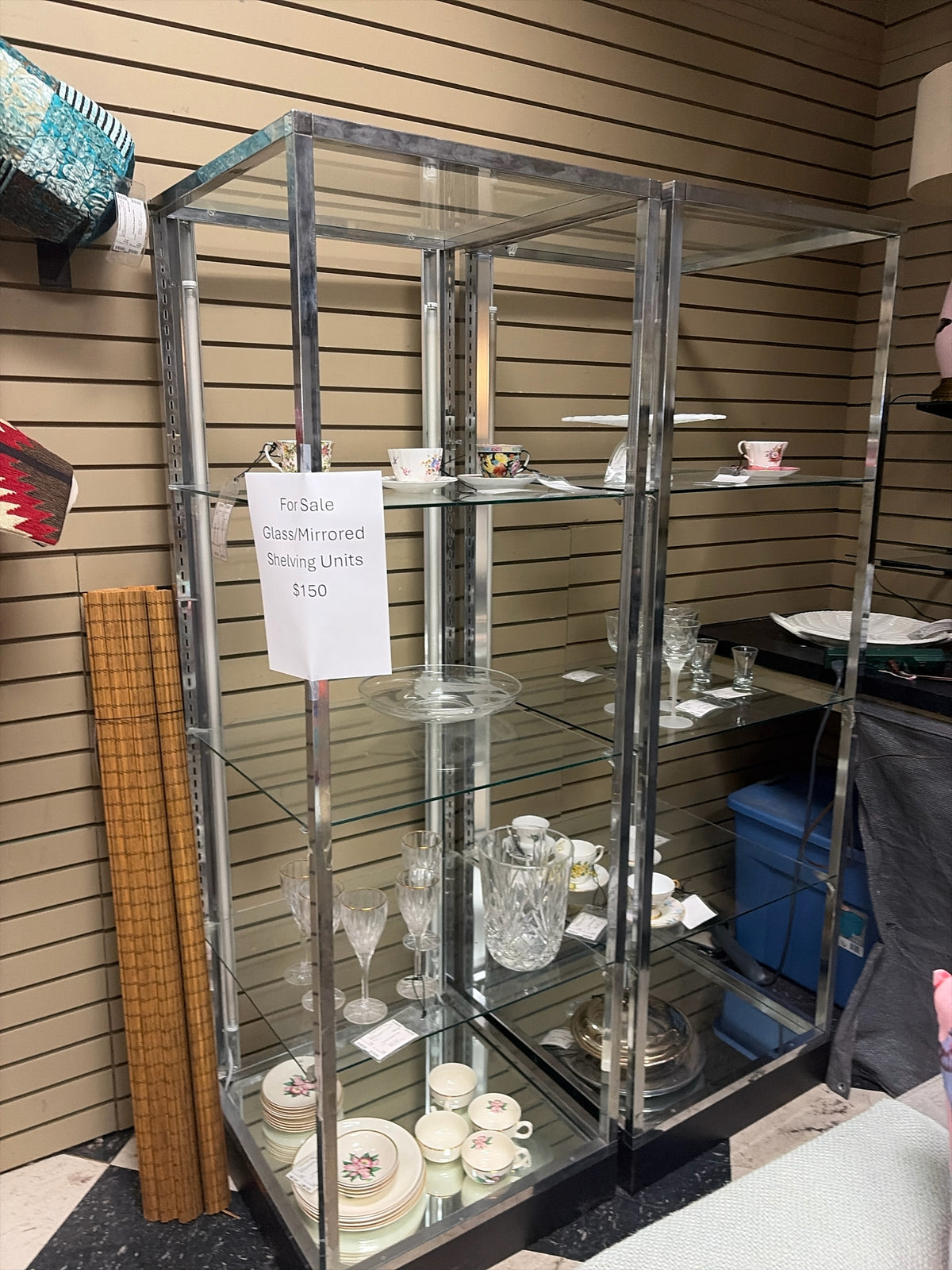 Glass/Mirrored Shelving Units (2)