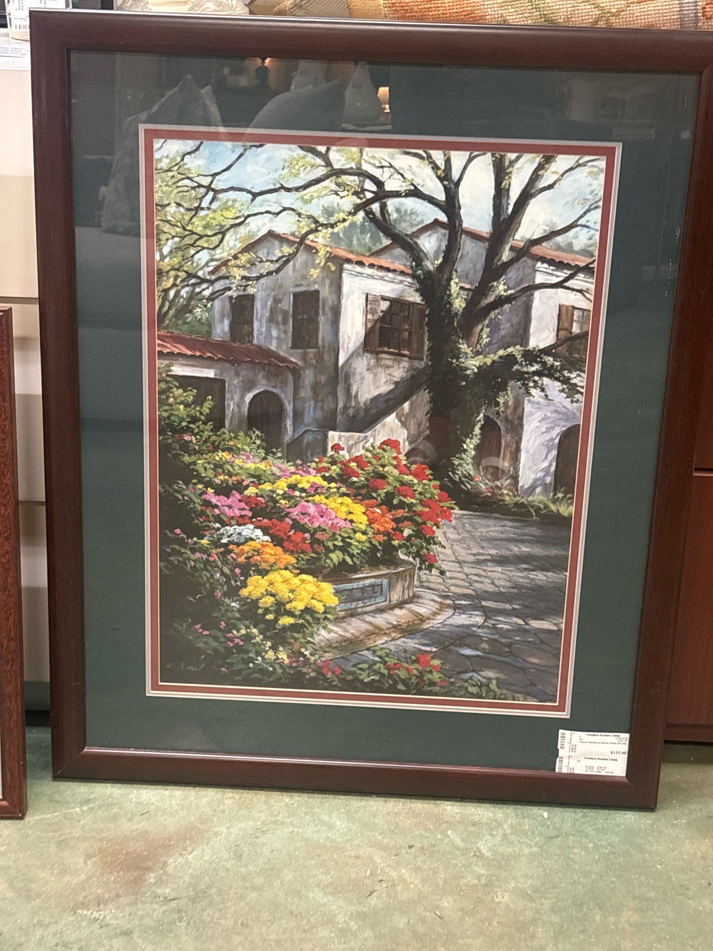Tuscan Garden in Wood Frame (27x34)
