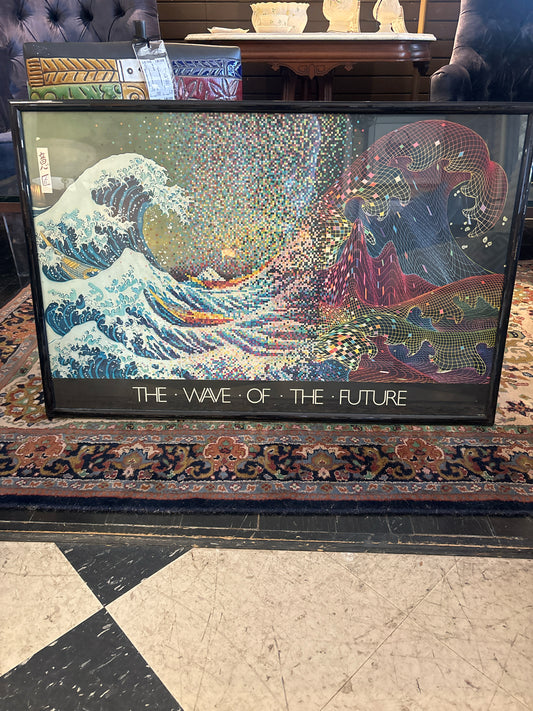 Vintage "The Wave of the Future" Poster in Black Frame