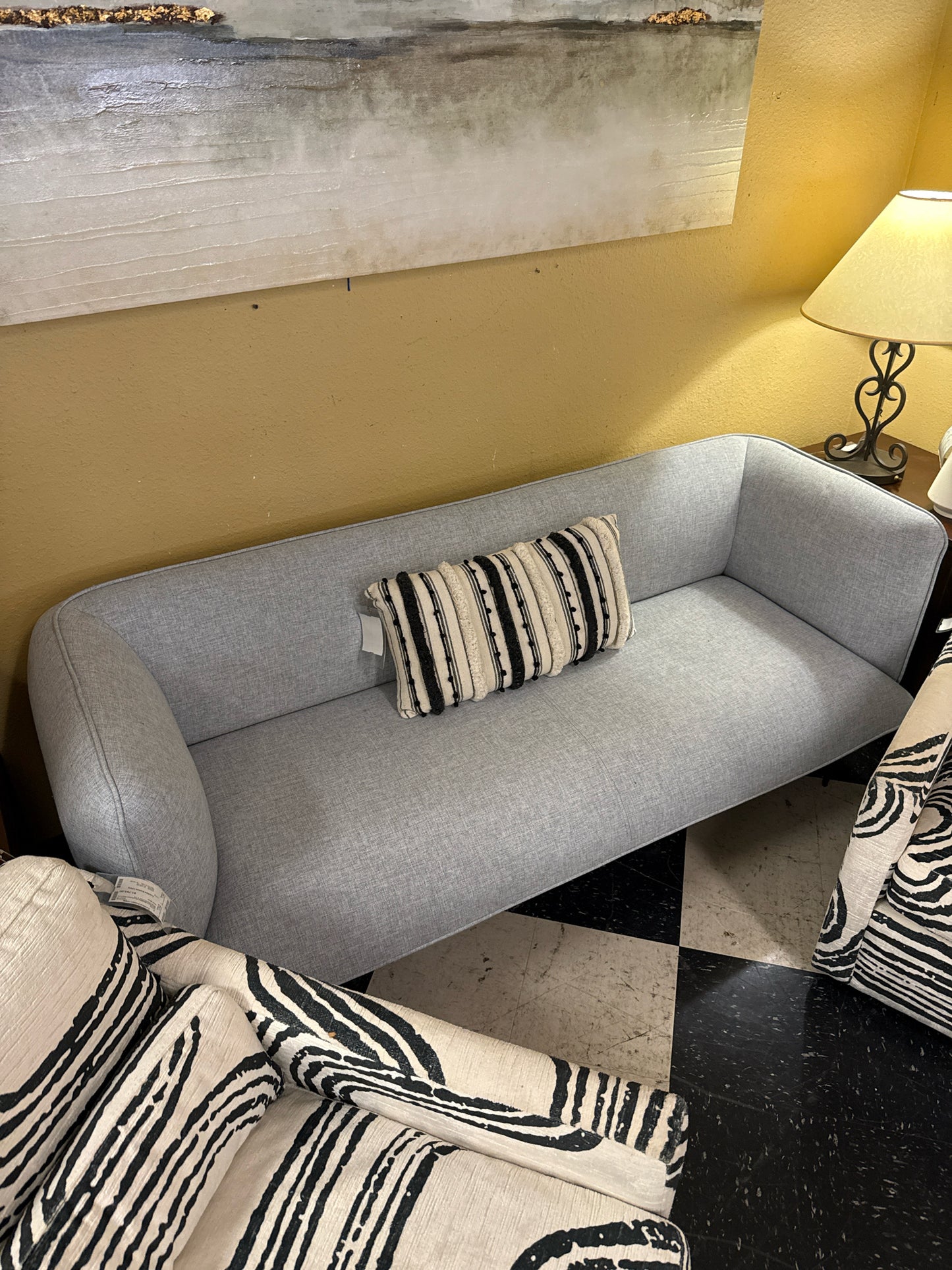 CB2 Contemporary-style Bolla Modern Grey 3-cushion Sofa