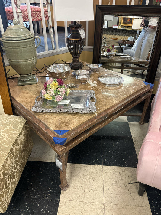 45" Square Coffee Table w/ Marble Top