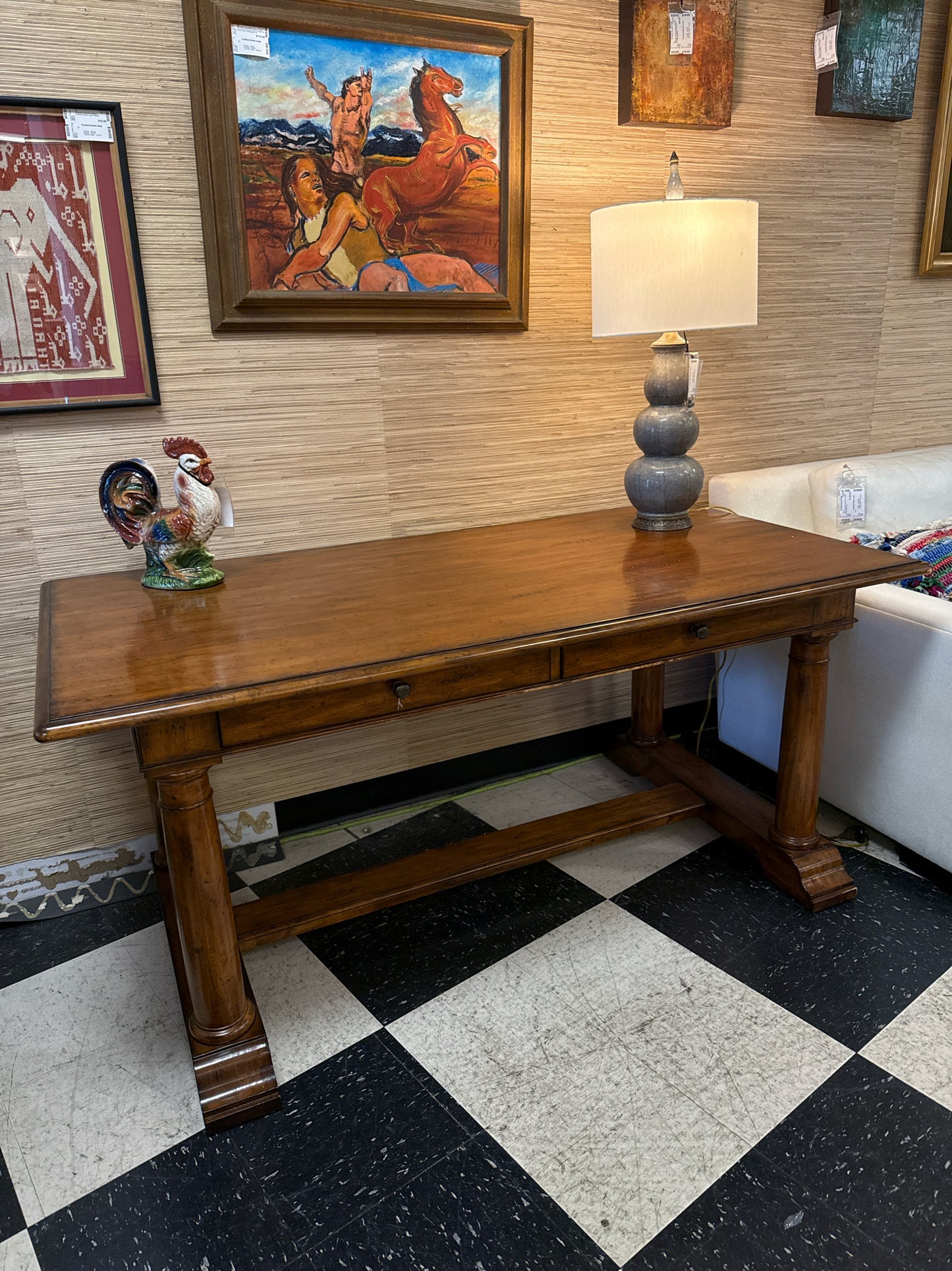 Sligh- Solid Wood Desk w/2-drawers