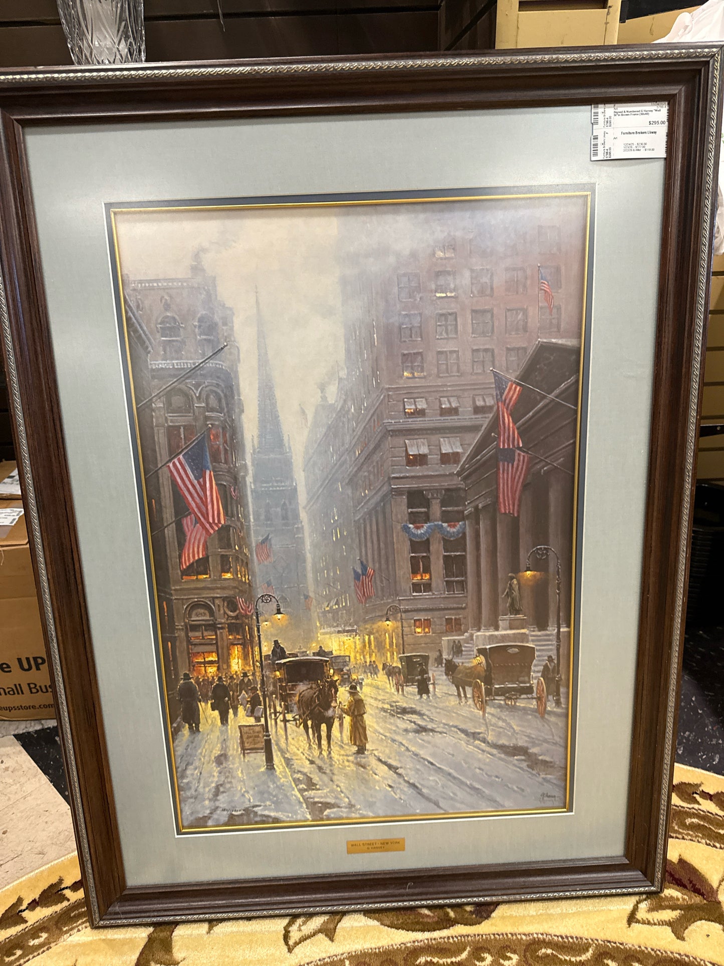 Signed & Numbered G Harvey "Wall St"in Brown Frame (30x40)