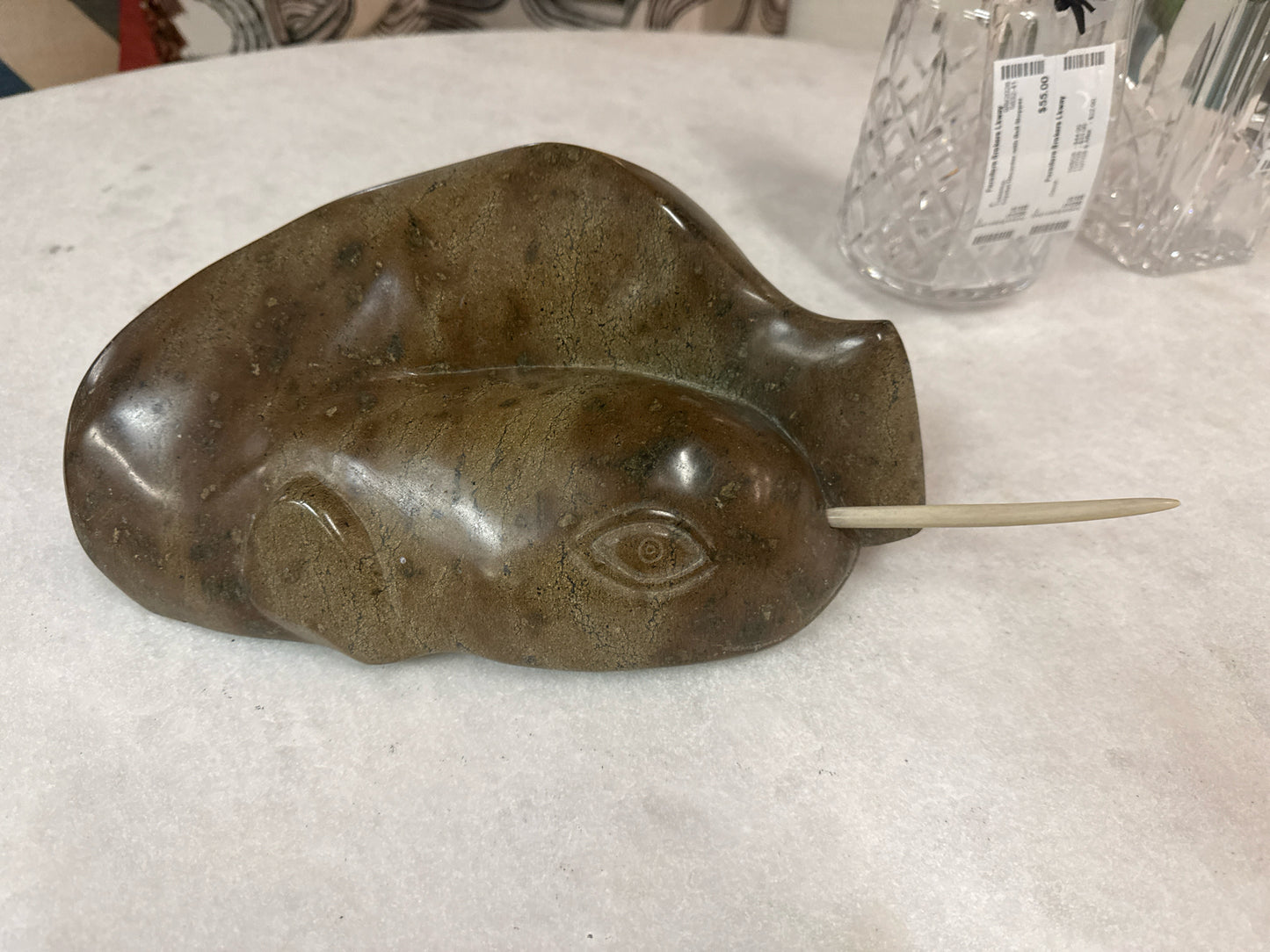 Norwell w/ Tusk Brown & Grey Stone Sculpturer