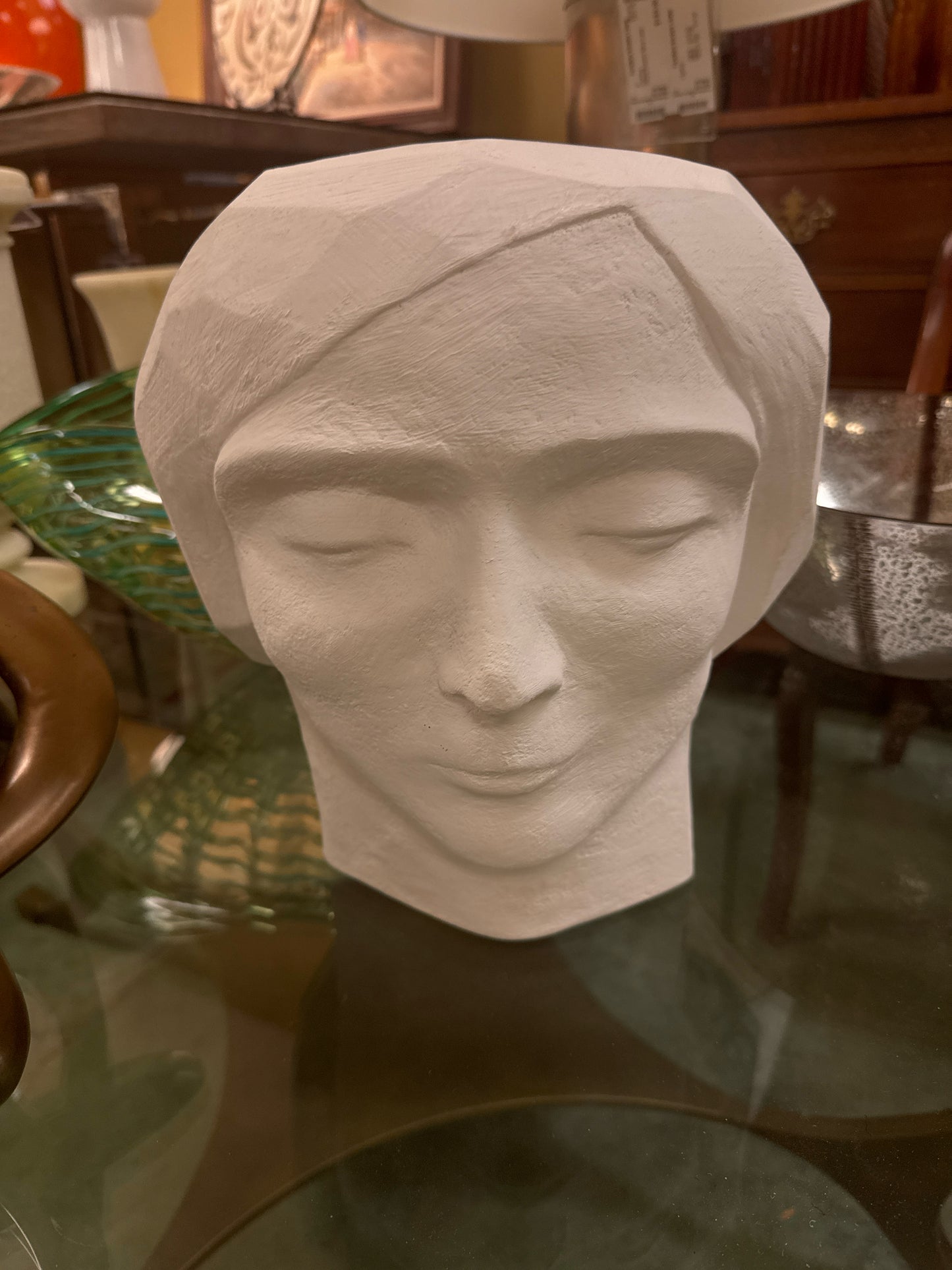 Global Views Carved Stone Head