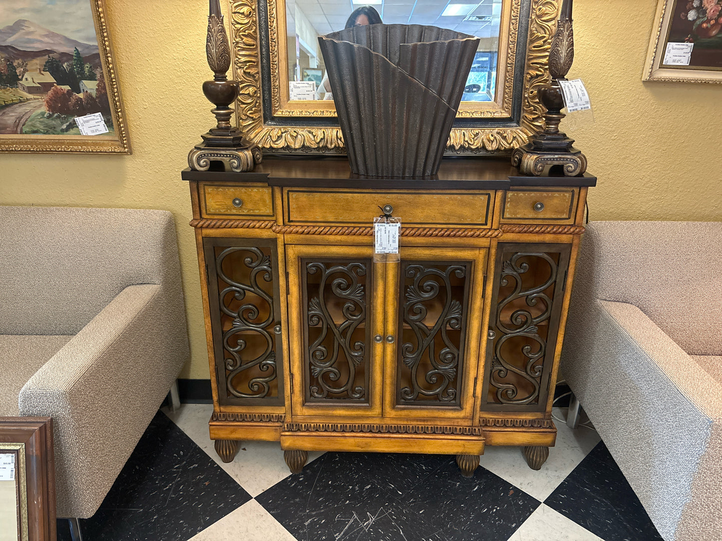 Acme Vidi Console Table w/ 3 Drawers & 4 Doors