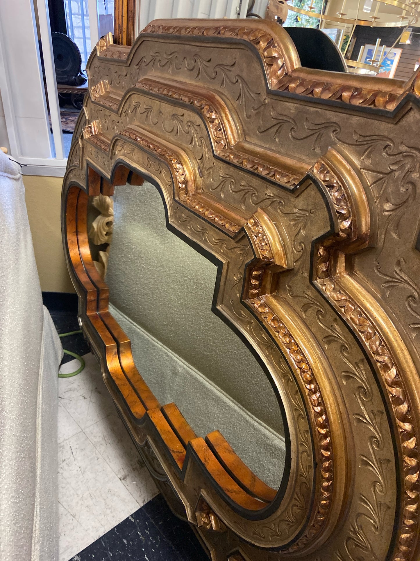 Gold Ornate Tiered Mirror 5'x42"