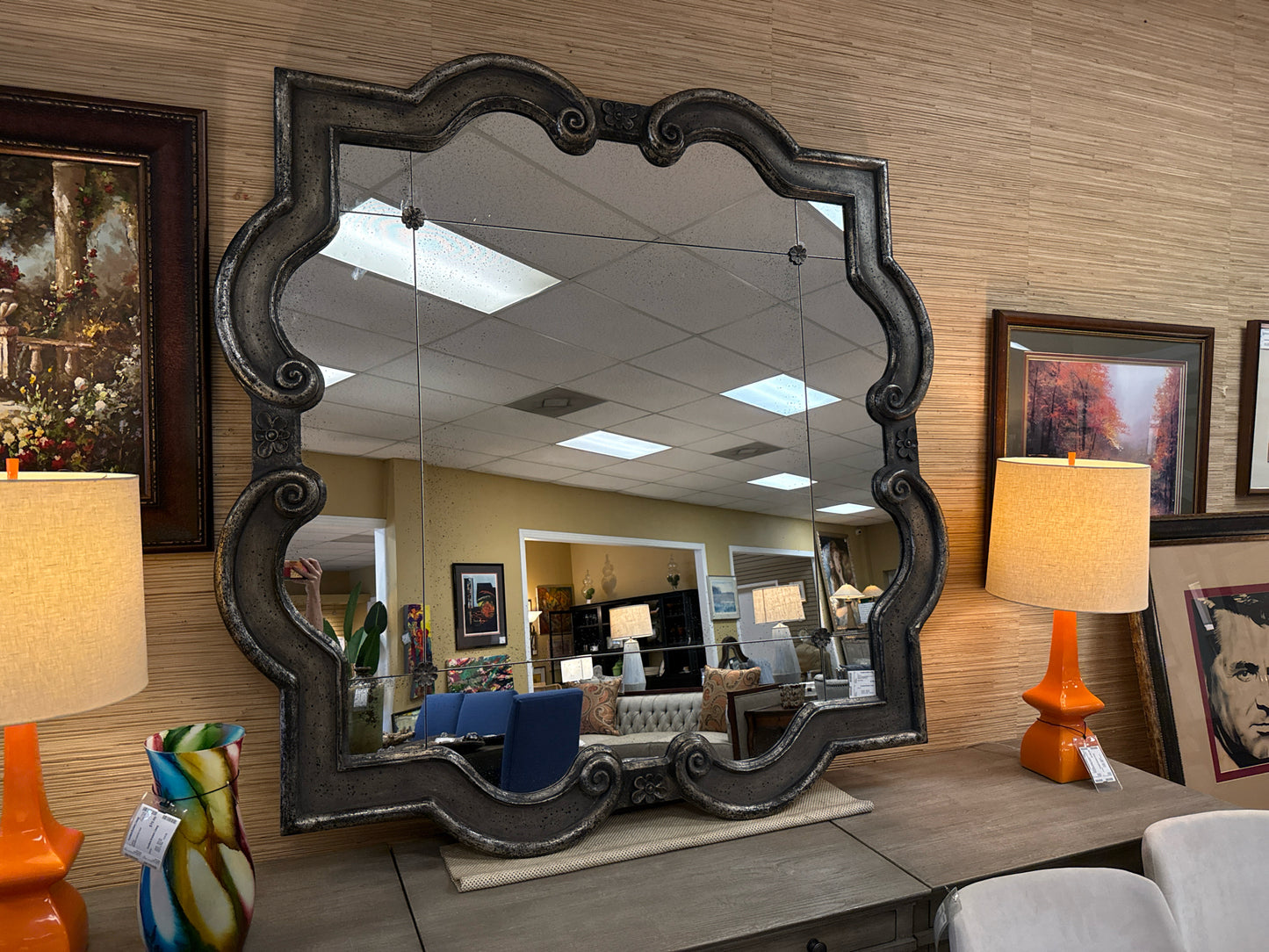 Prisca Quattrafoil Mirror w/ French Cleat Supports (65x65x2)
