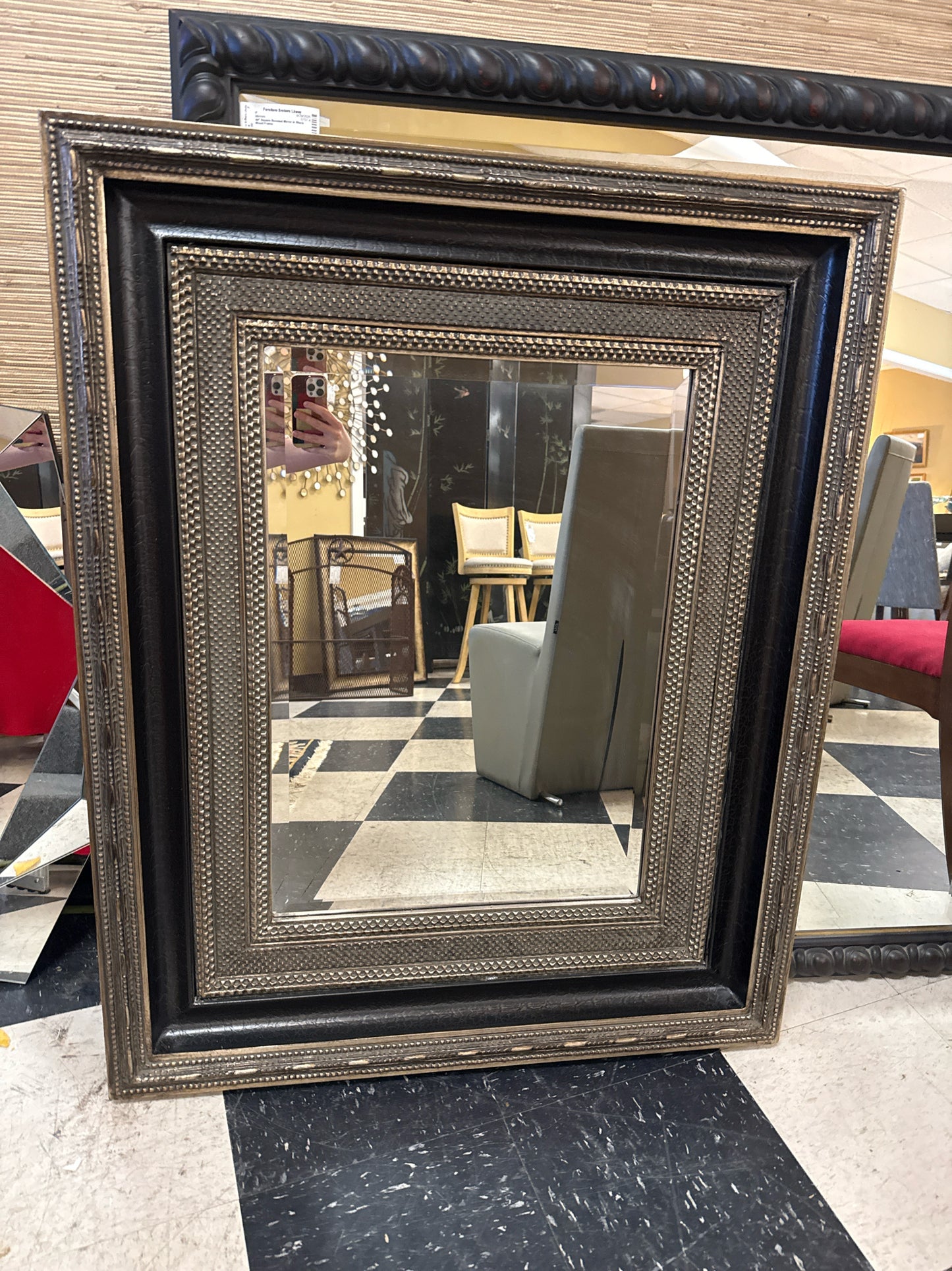 Black/Silver Beveled Mirror (32x41)