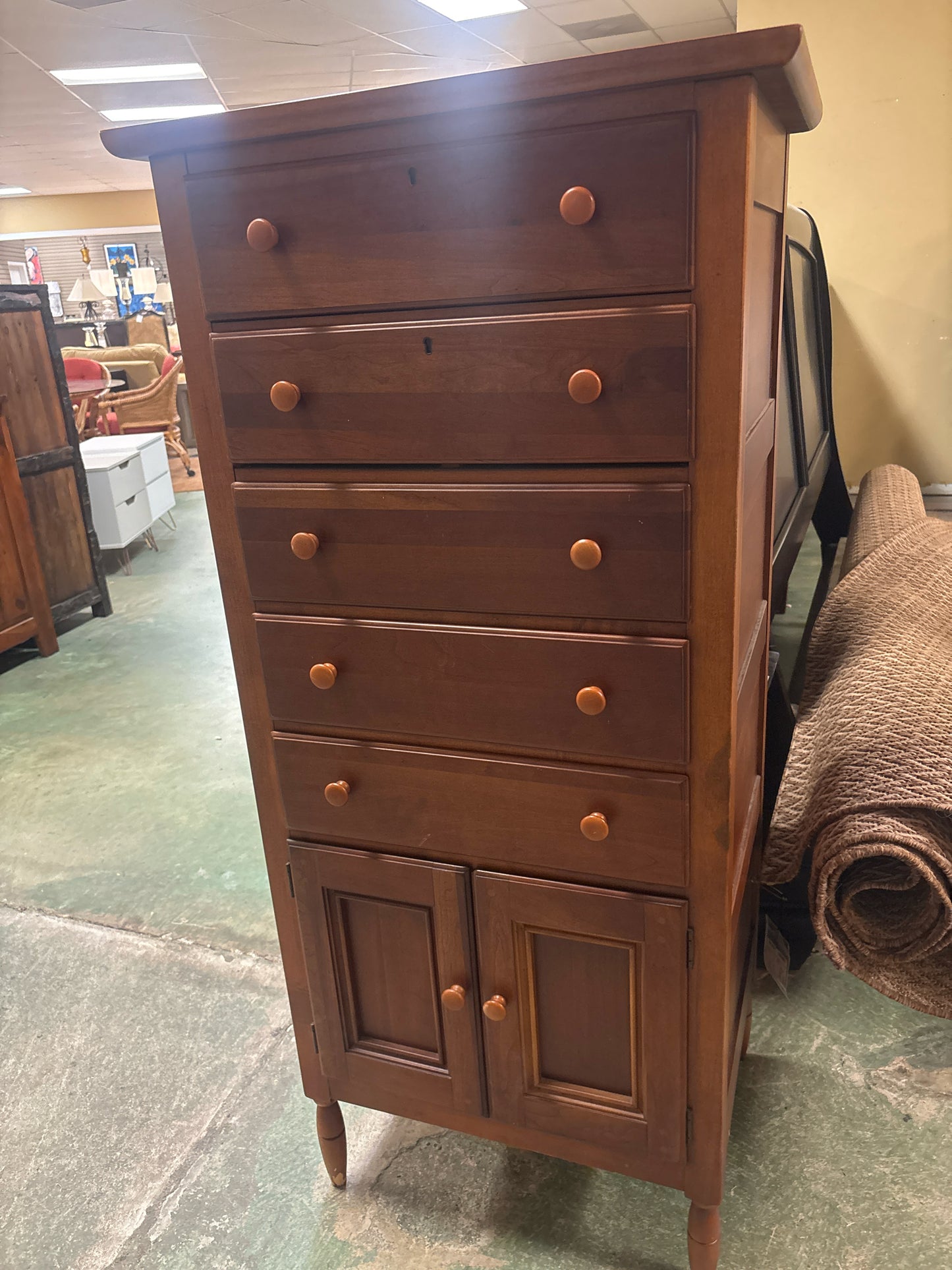 Vintage Lexington Cherry Lingerie Chest (26Wx19Dx56H)