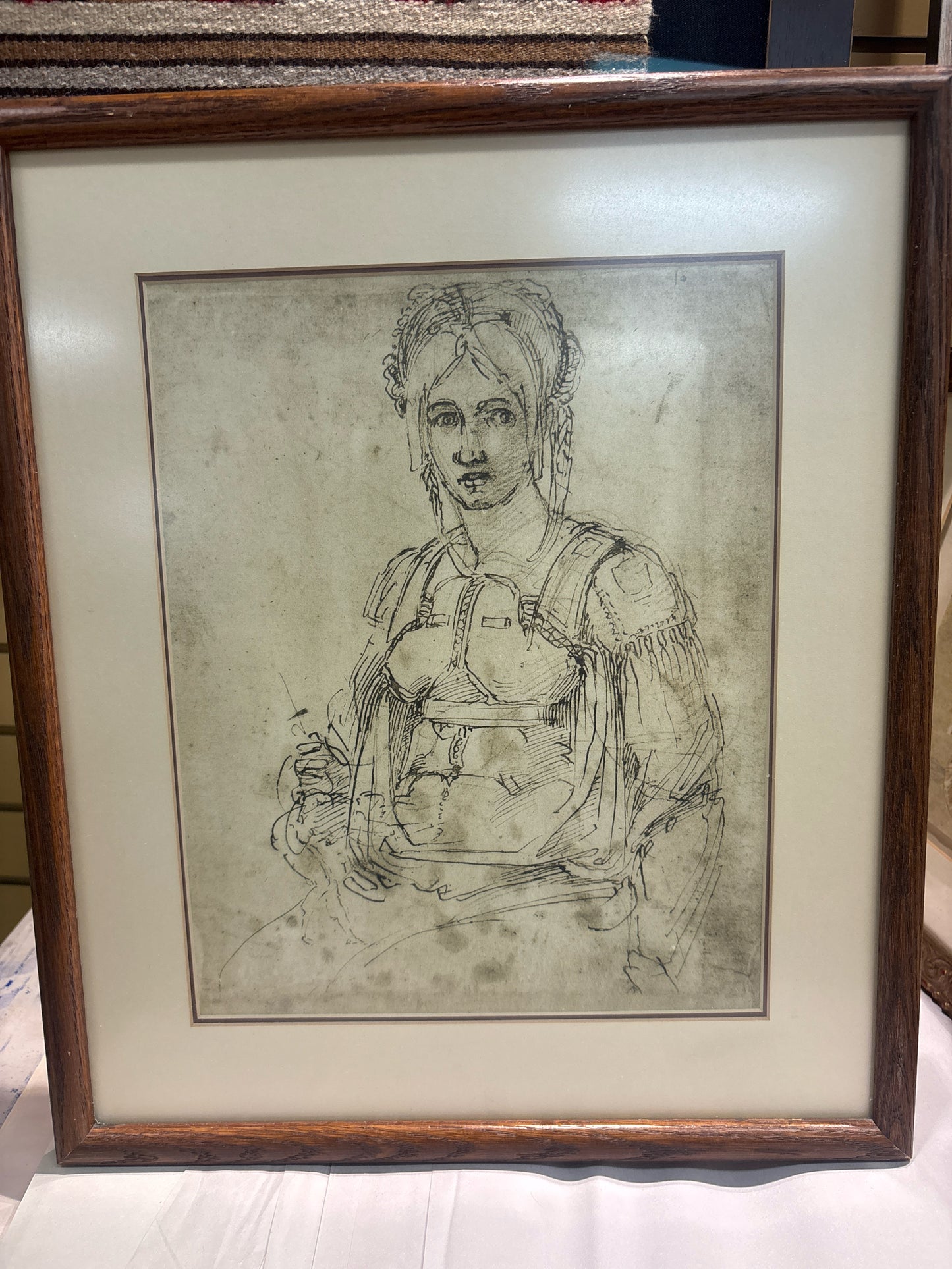 PRINT - Study of a Woman in Gold Frame 19x15