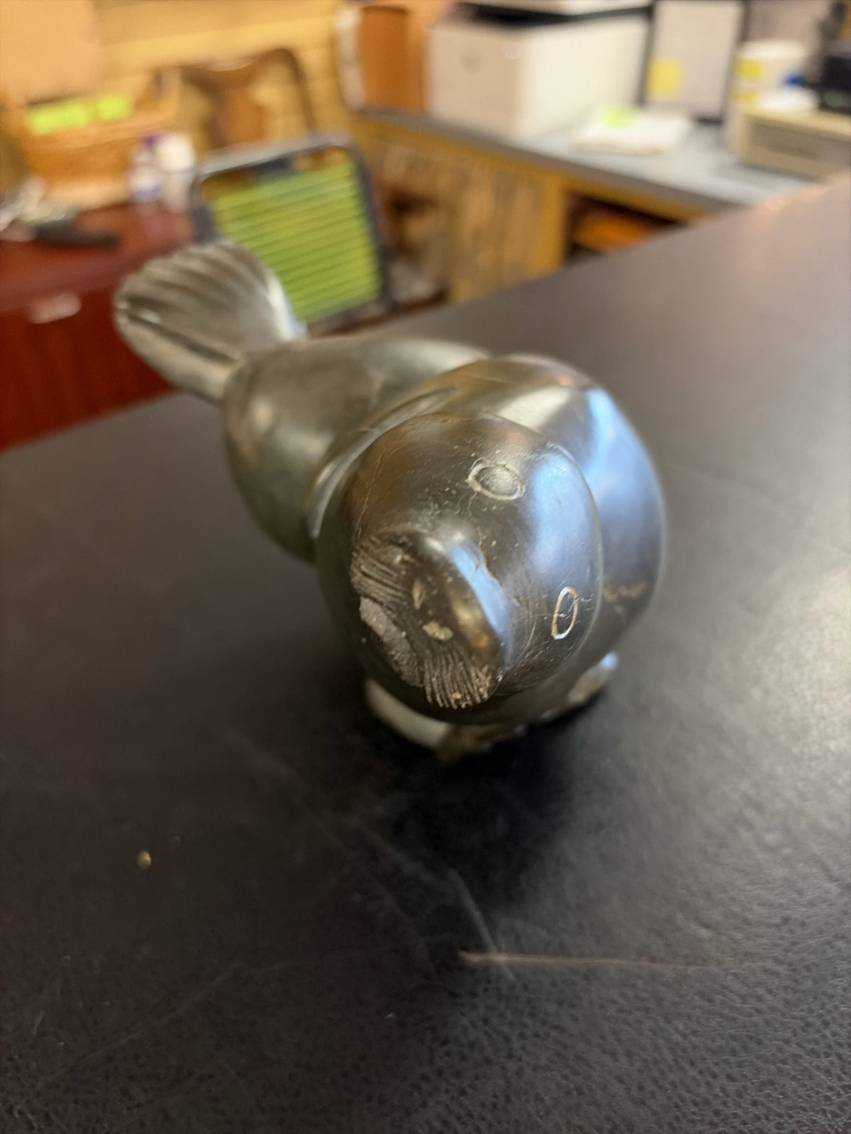 Hand Sculpted Soapstone Walrus by Eskimo Art