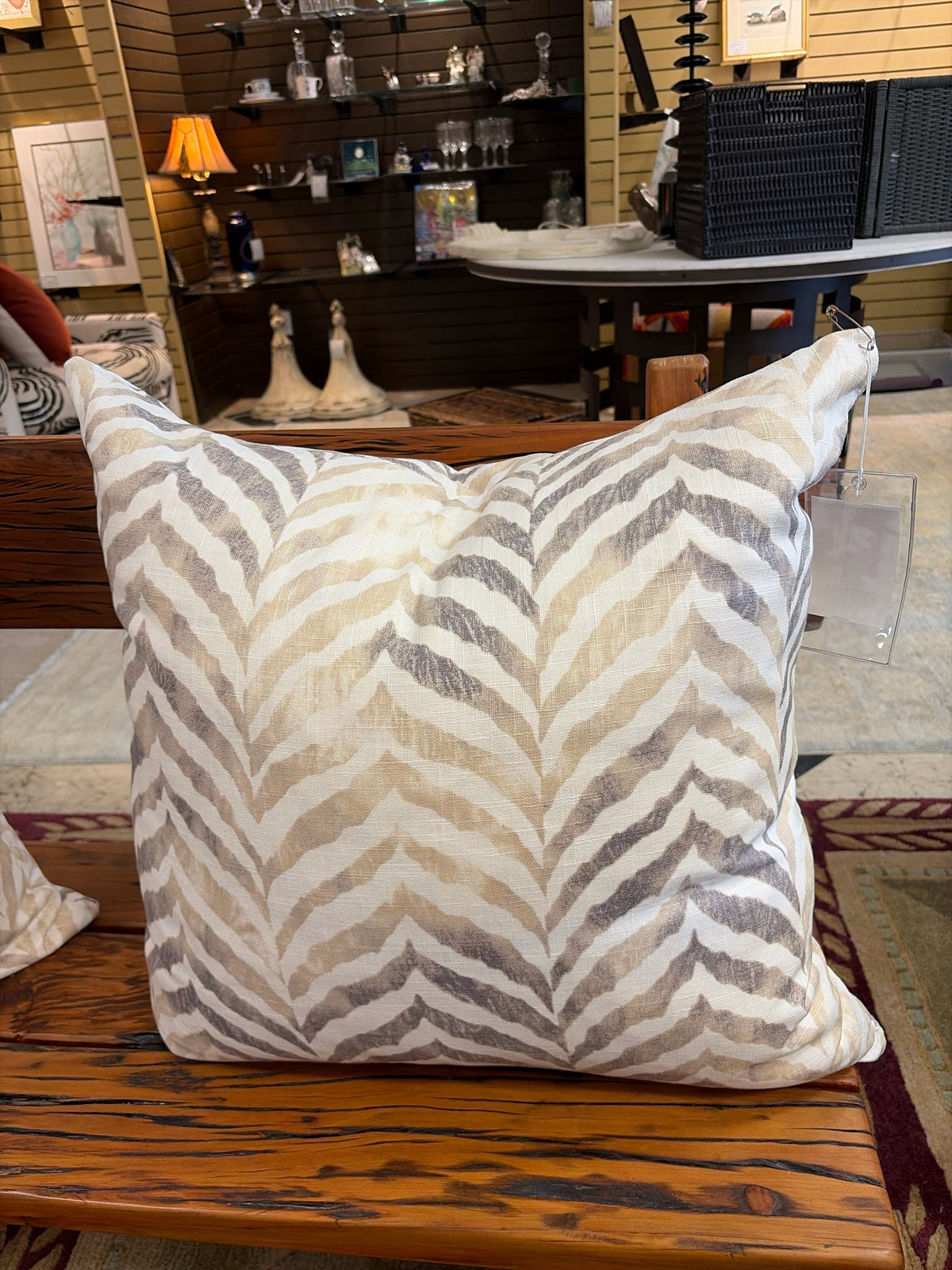 Custom Down Filled White/Brown Leopard Print Pillow
