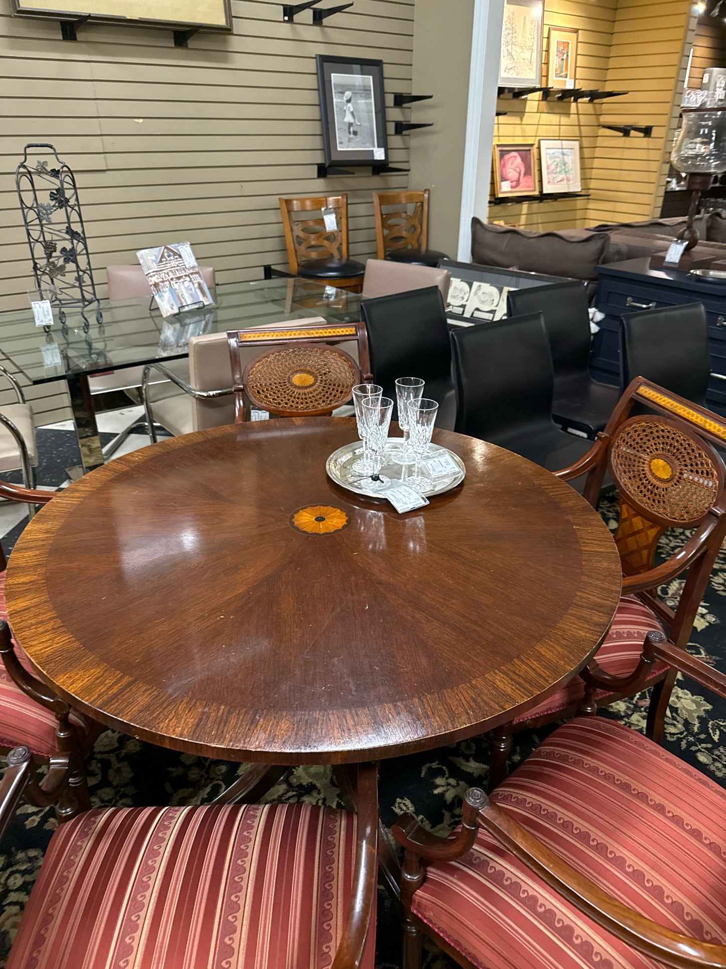 59" Round English XVIII Century Wood Dining Table