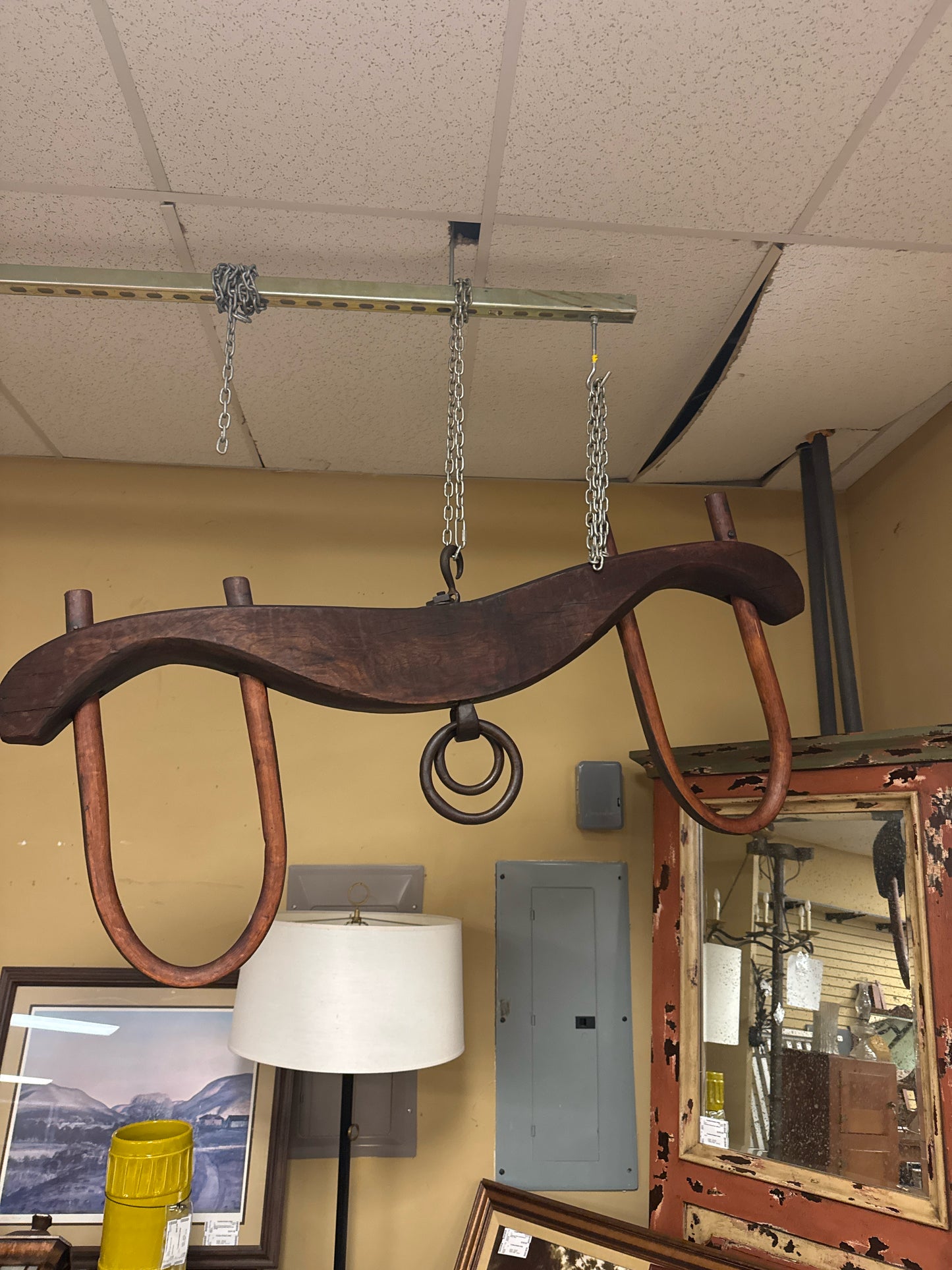 Antique Wood Double Yoke Collar (Could be made into light chandelier)