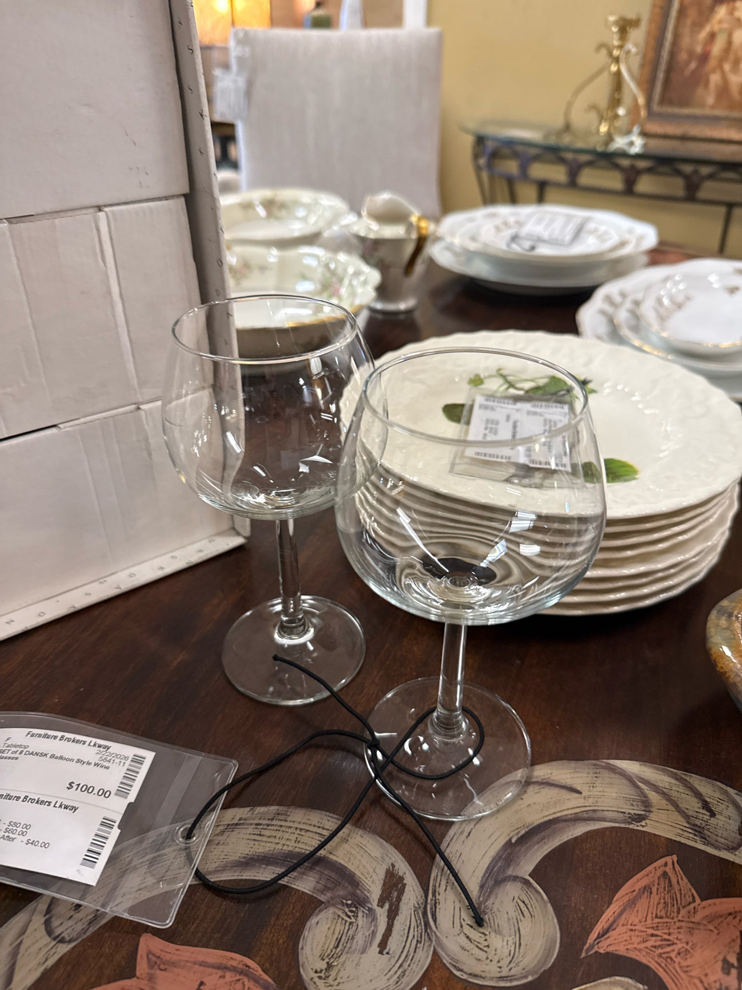 SET of 7 DANSK Balloon Style Wine Glasses