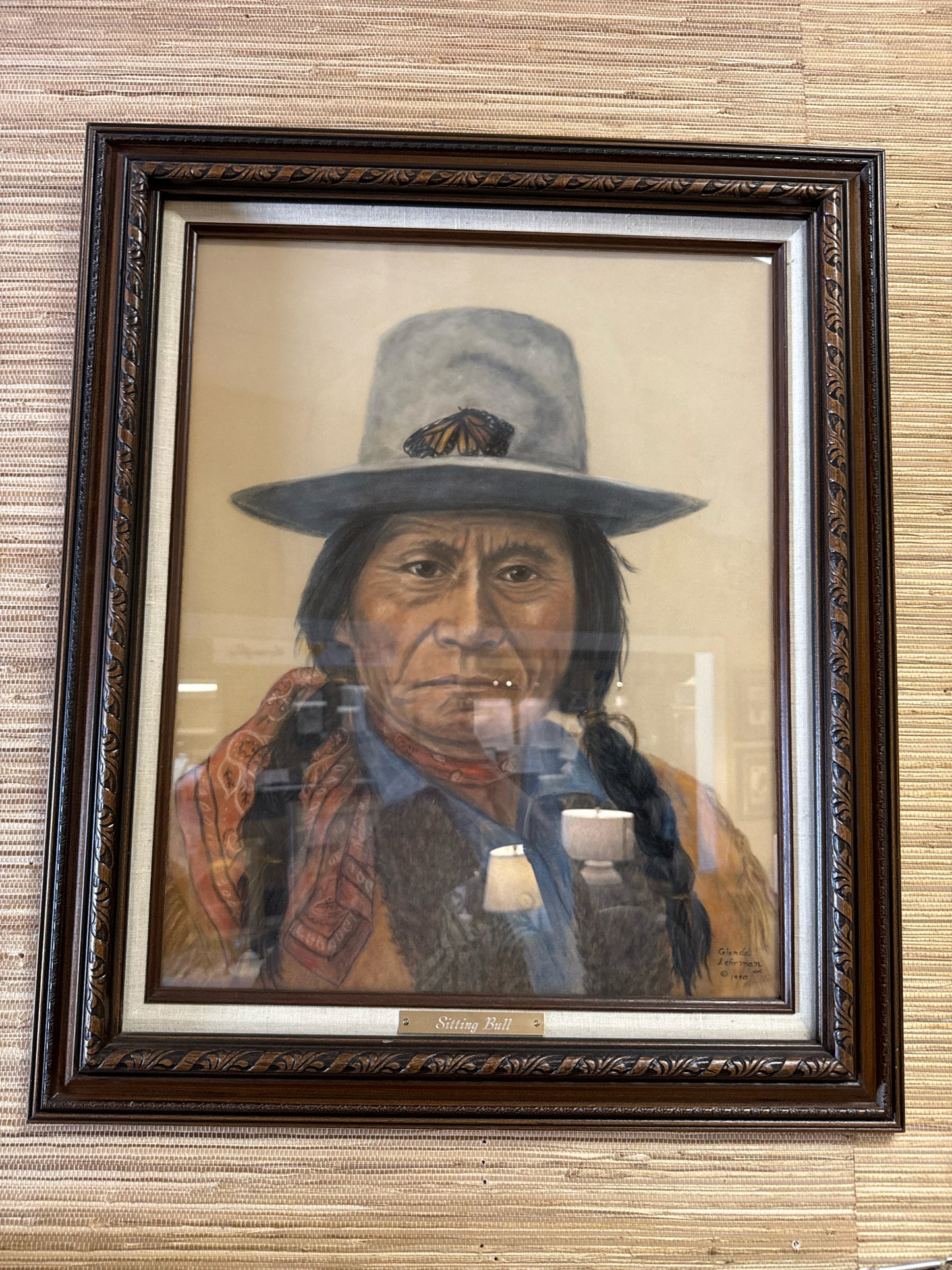 "Sitting Bull" Signed Orig. w/Brown Frame (21x26)