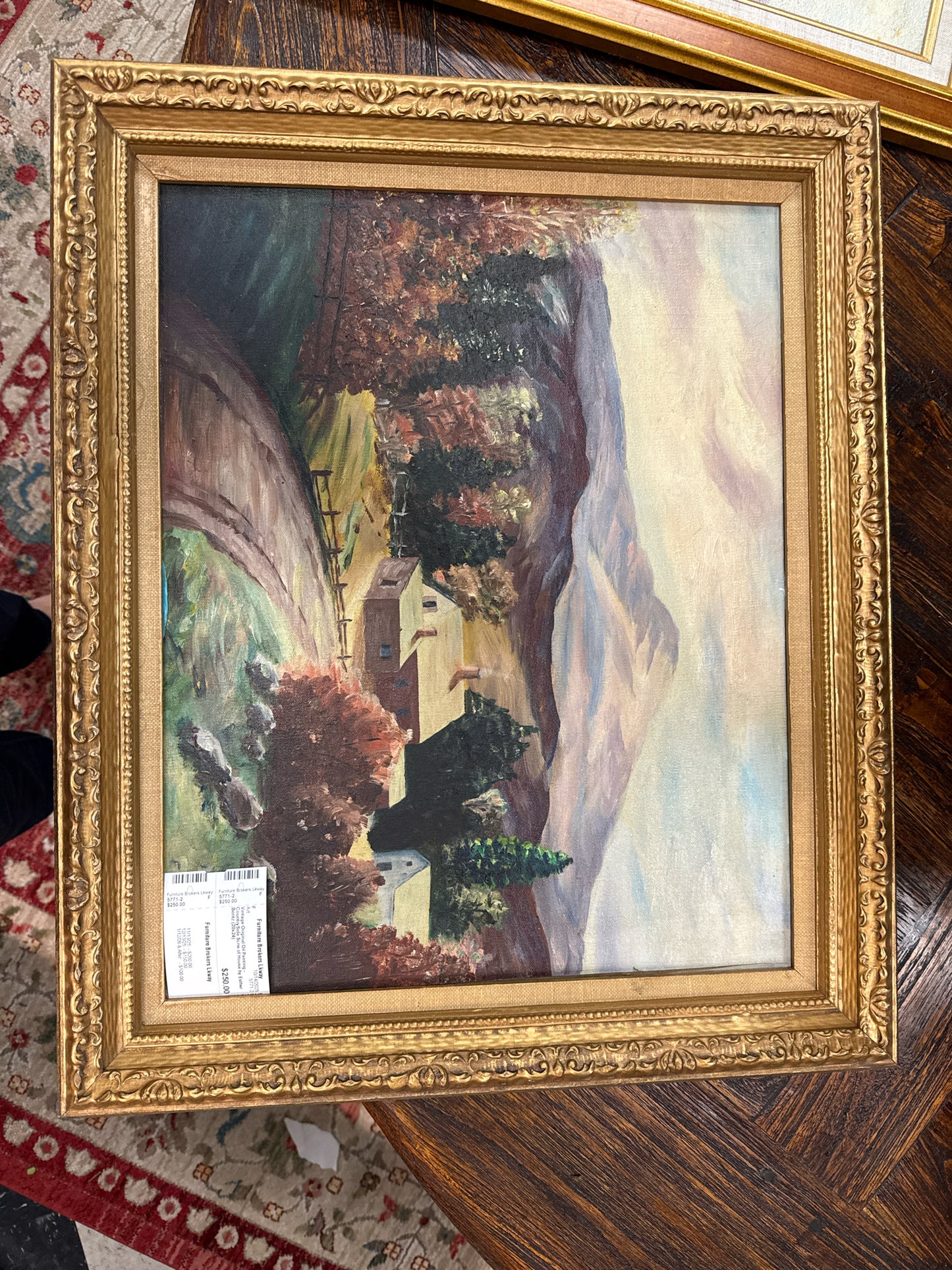 Vintage Original Oil Painting - CountrySide Scne of House by Esther Bentz (20x24