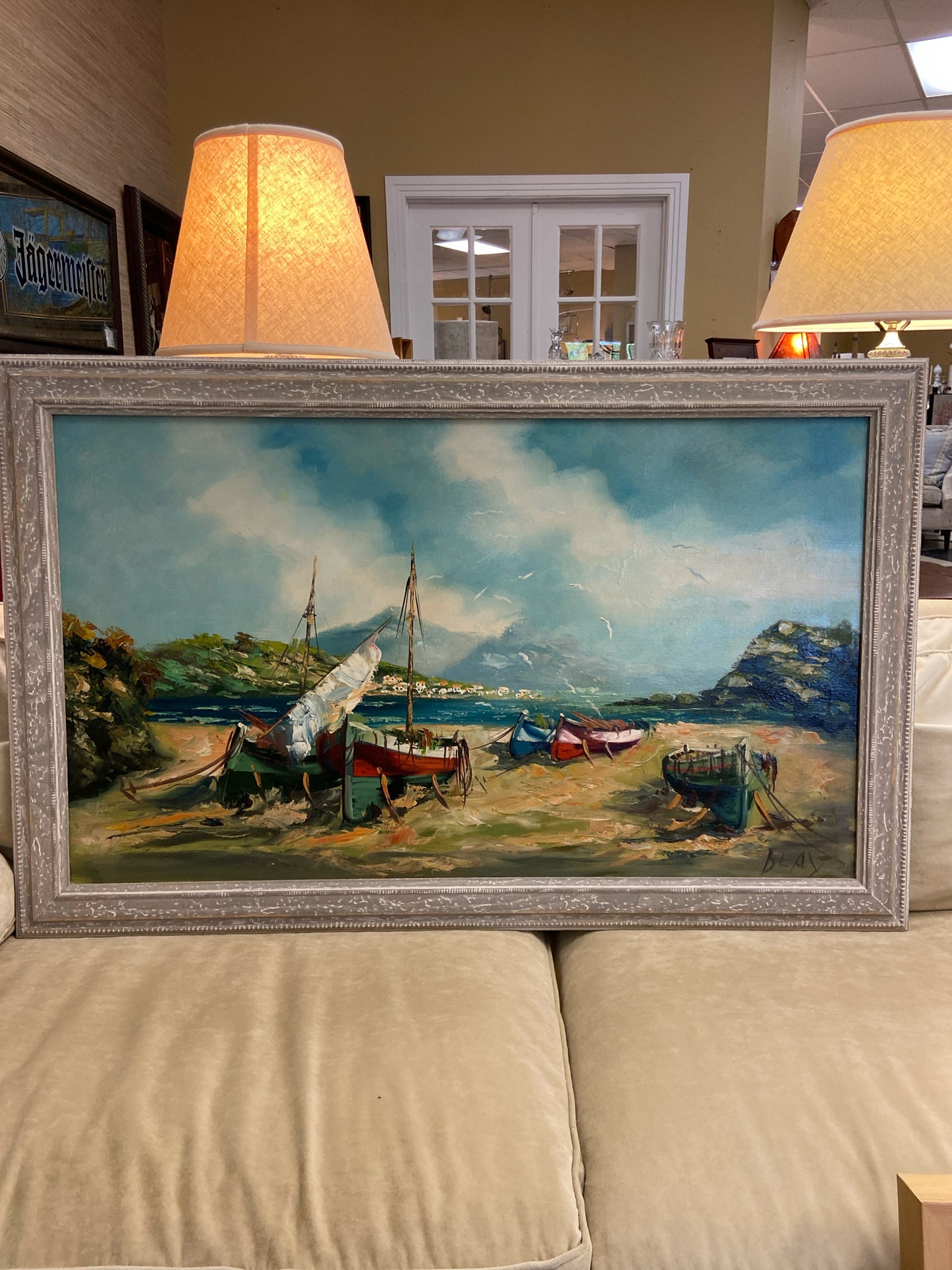 Fishing Boat Oil Painting (38"x22")