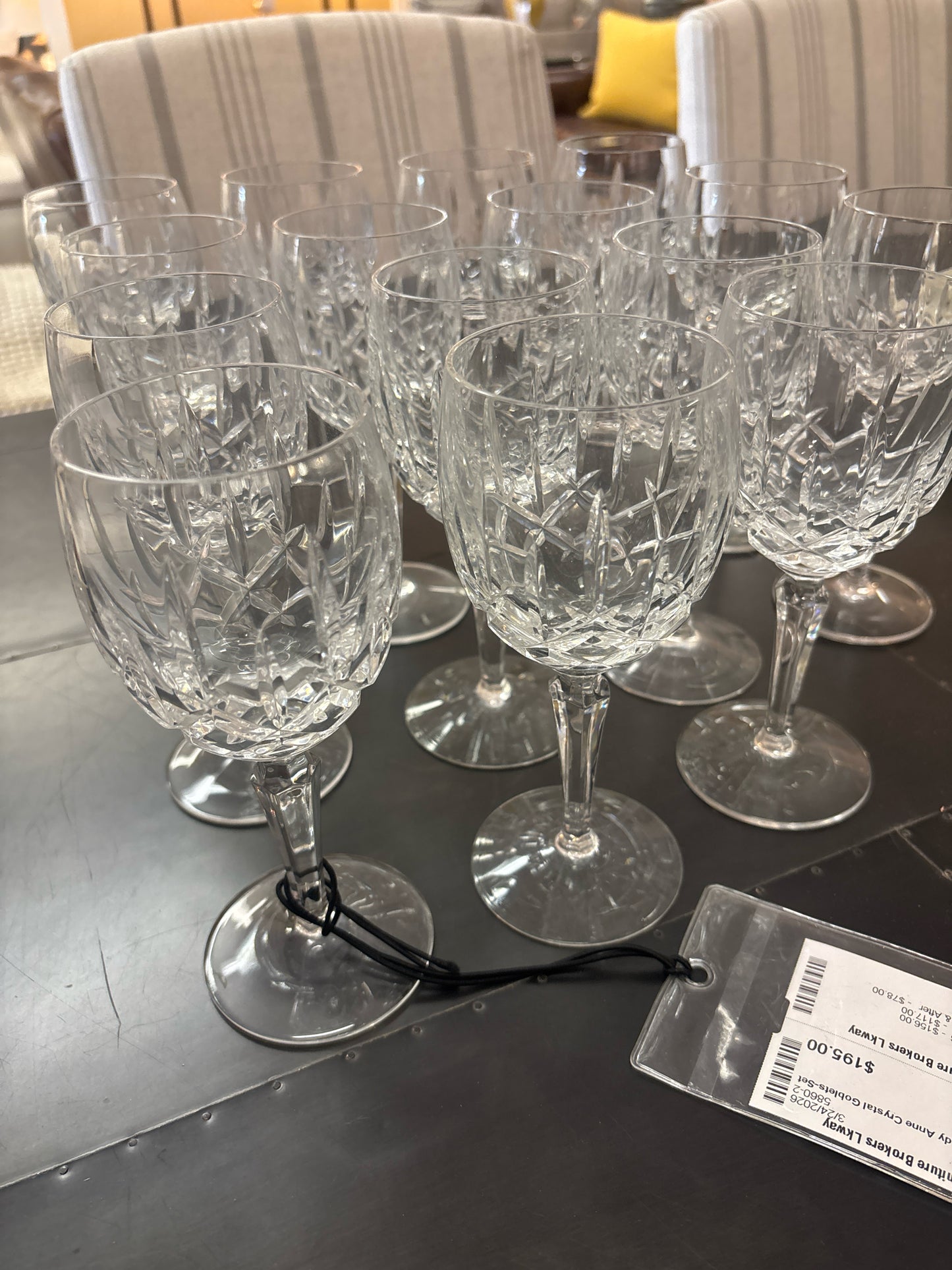 Gorham Lady Anne Crystal Goblets-Set of 14
